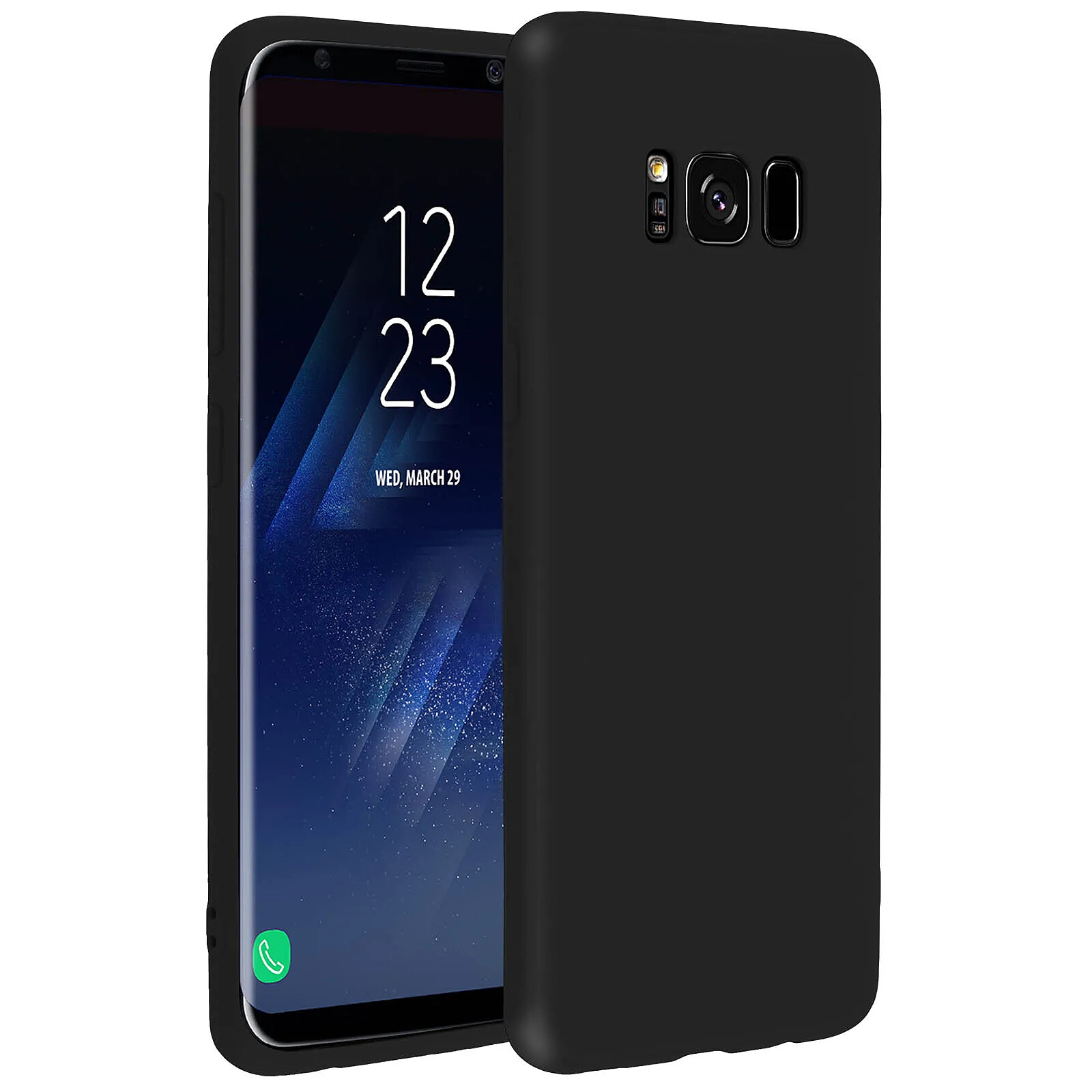 Forcell Coque pour Samsung Galaxy S8 Coque pour Soft Touch Silicone Gel Souple Noir