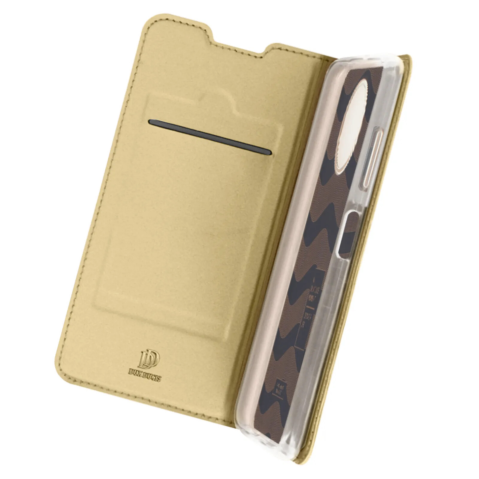 Dux Ducis Housse pour Xiaomi Redmi Note 9T 5G Porte-carte Fonction Support Dorée