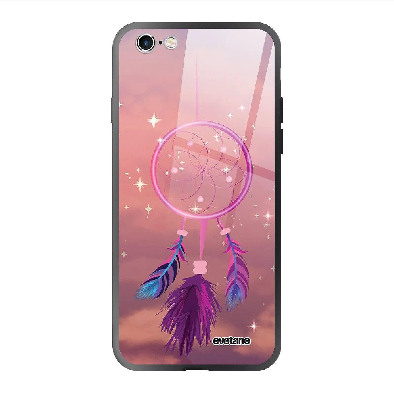 Evetane Coque en verre trempé iPhone 6 Plus / 6S Plus Attrape rêve rose .