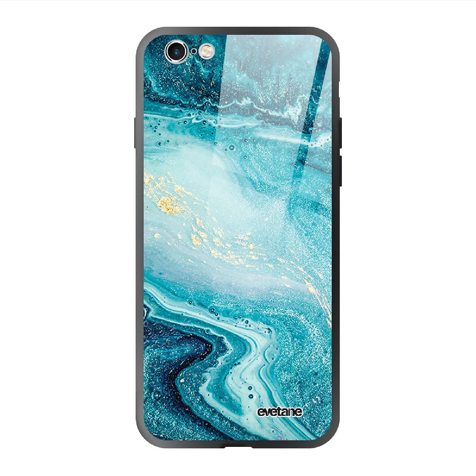Evetane Coque en verre trempé iPhone 6 Plus / 6S Plus Bleu Nacré Marbre .