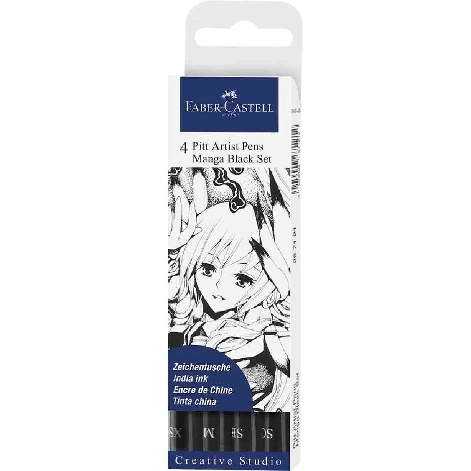 FABER-CASTELL Etui de 4 feutres encre de Chine PITT artist pen Manga