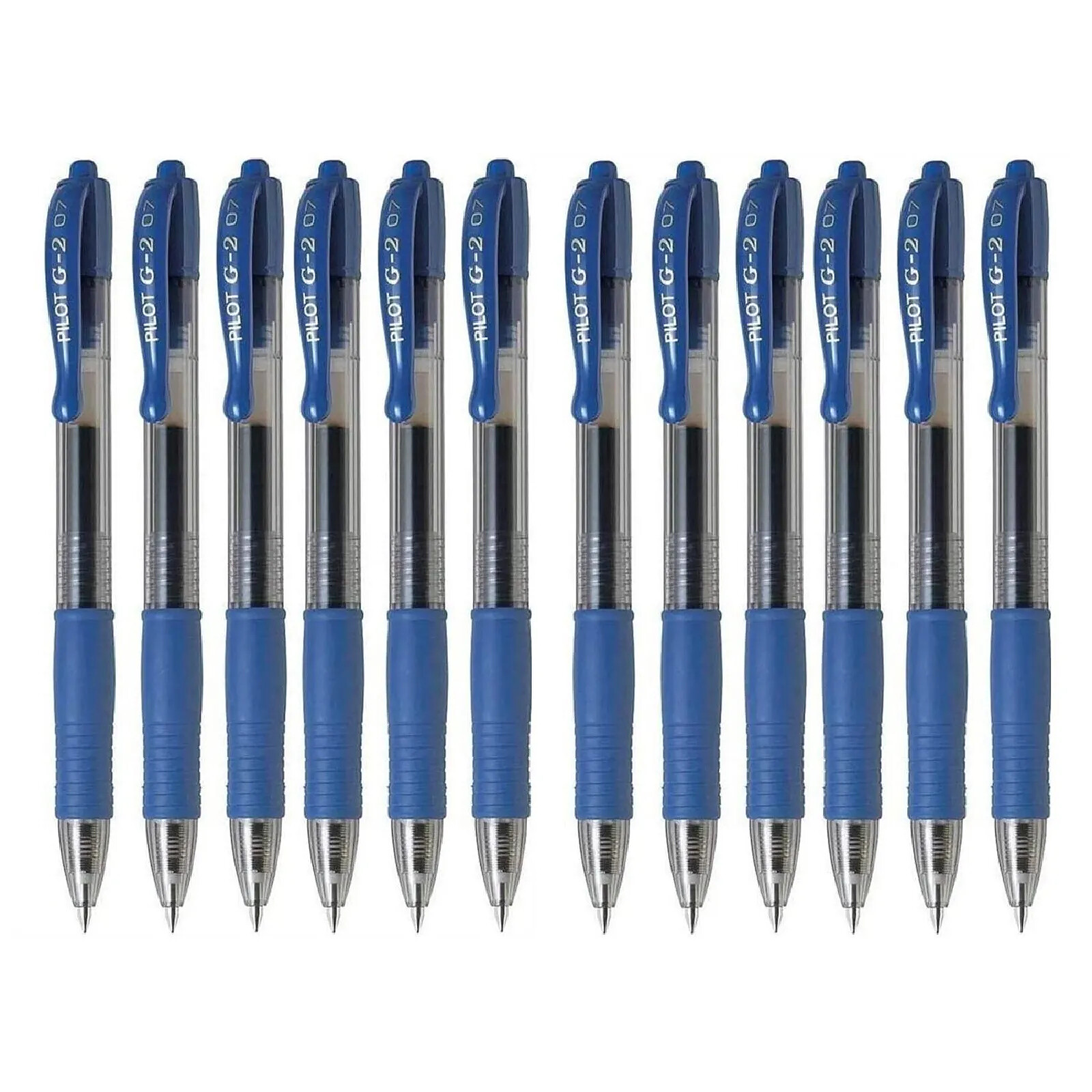 PILOT Stylo bille à encre gel G2 07 Pointe Moyenne Bleu x 12