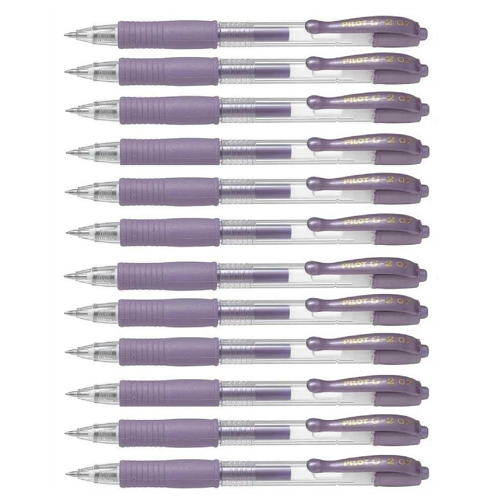 PILOT Stylo bille à encre gel G2 07 Metallic Violet métallique x 12