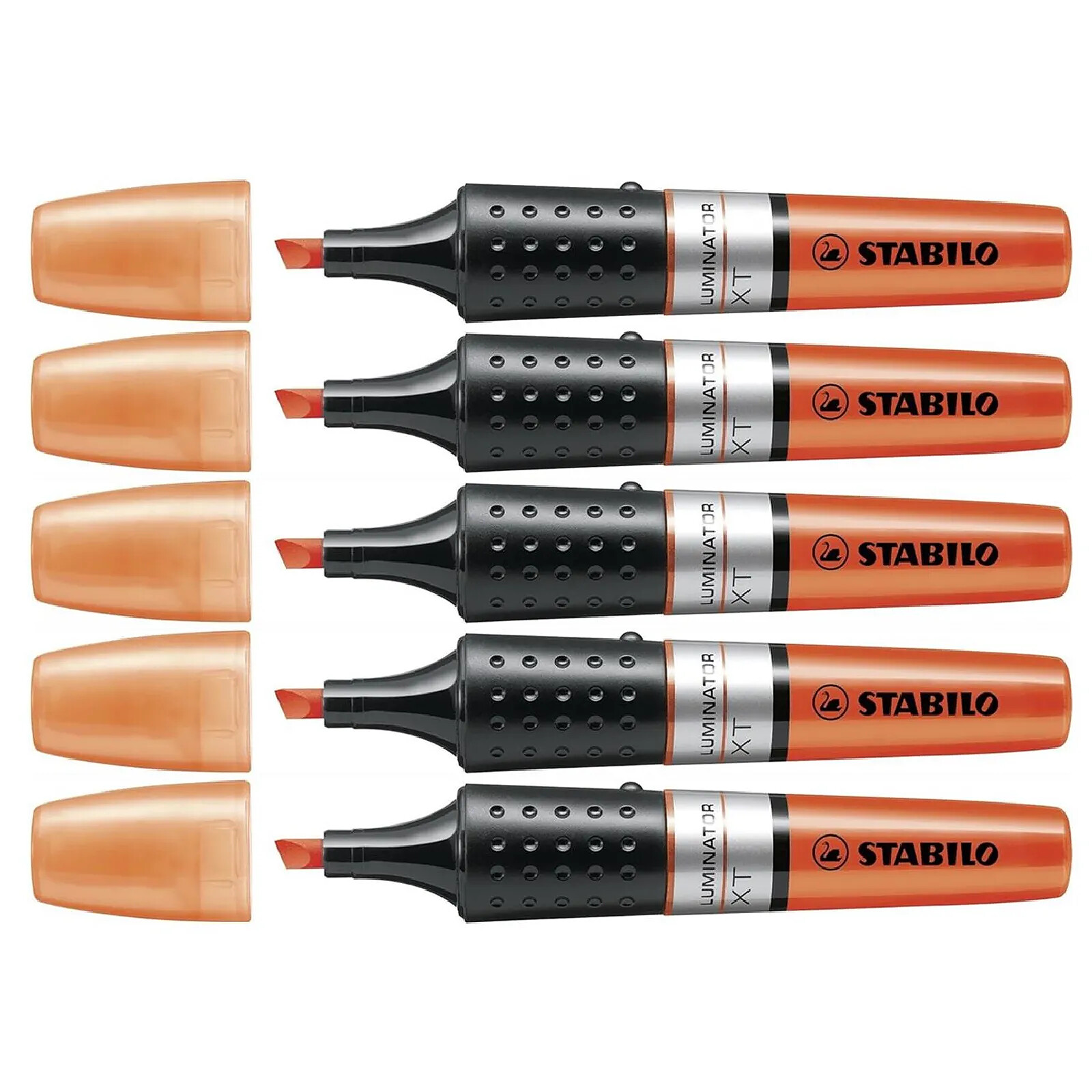 STABILO Surligneur LUMINATOR Niveau Visible Pointe Biseautée Orange x 5