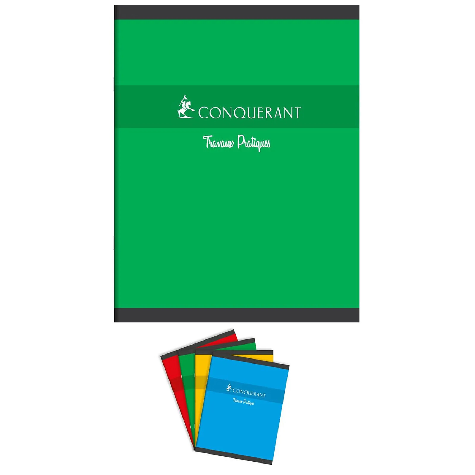 CONQUÉRANT Cahier de TP 17x22cm 64p 70g/90g Grands Carreaux/Uni Blanc ...
