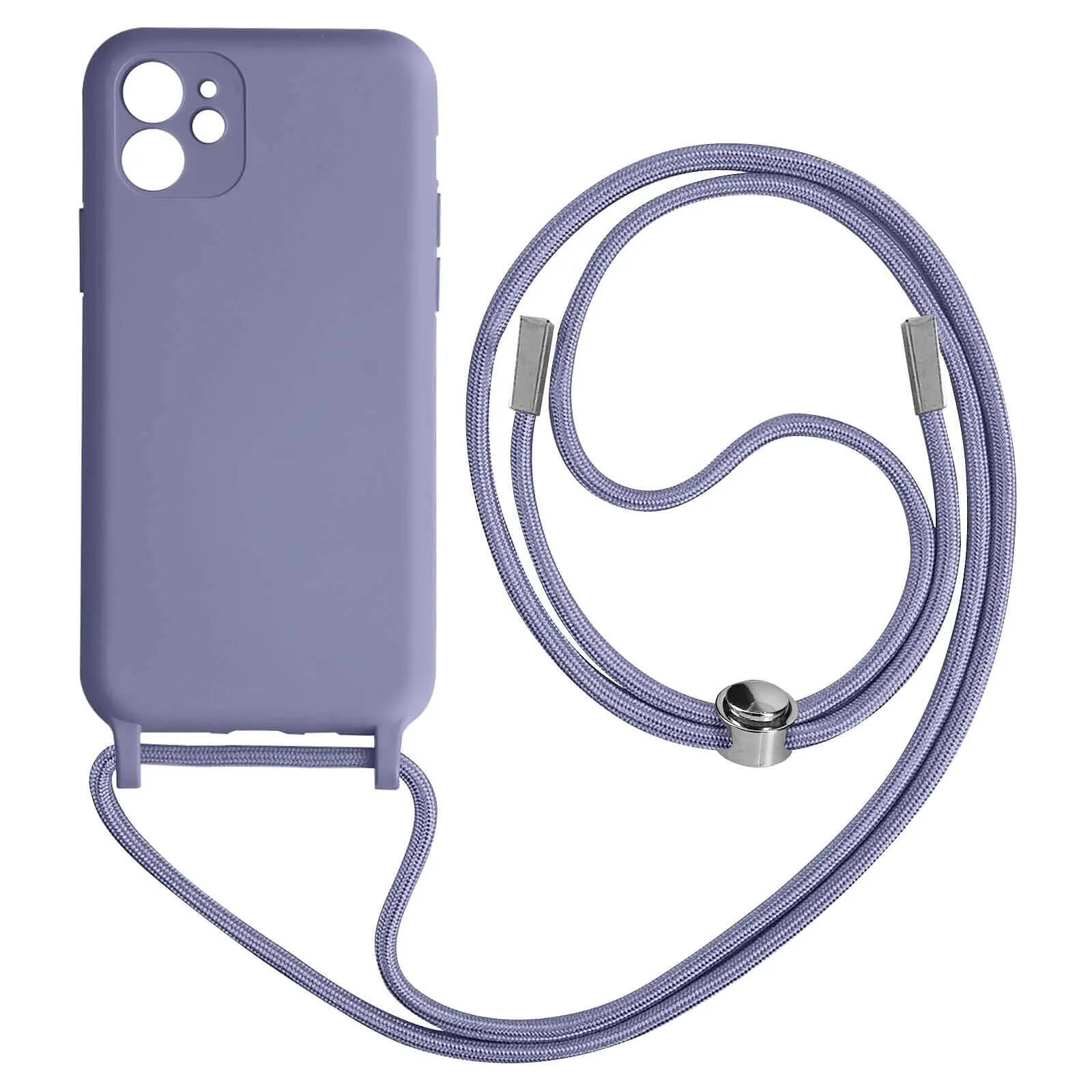 Avizar Coque Cordon pour iPhone 11 Semi-rigide Lanière Tour du Cou 80cm