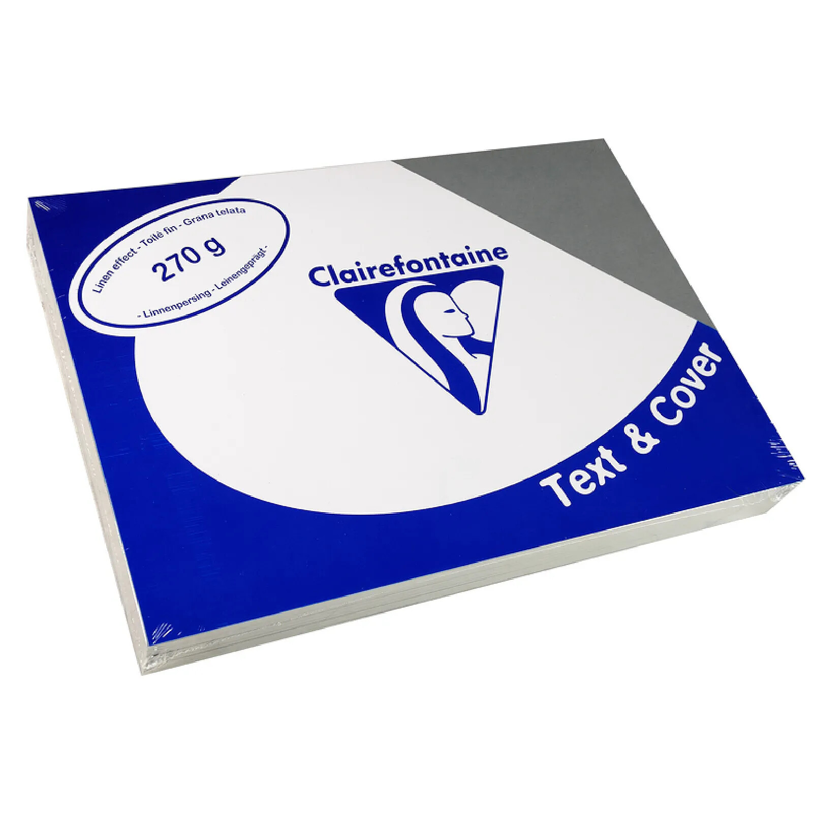 CLAIREFONTAINE Paquet de 100 Couvertures Text&Cover Toilé 270g A4 210x297mm Gris ardoise