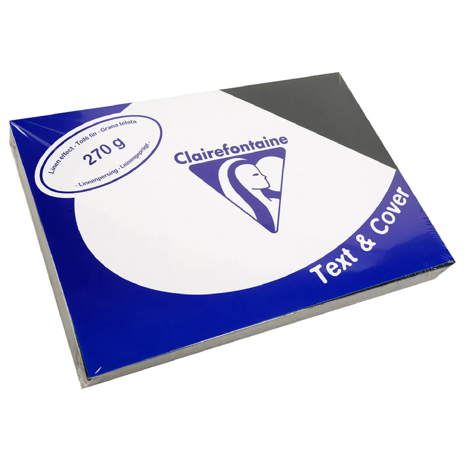 CLAIREFONTAINE Paquet de 100 Couvertures reliure Text&Cover Toilé 270g A4 210x297 mm Noir