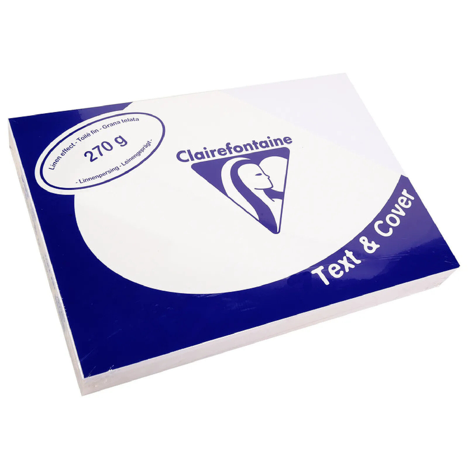 CLAIREFONTAINE Paquet de 100 Couvertures reliure Text&Cover Toilé 270g A4 210x297 mm Blanc