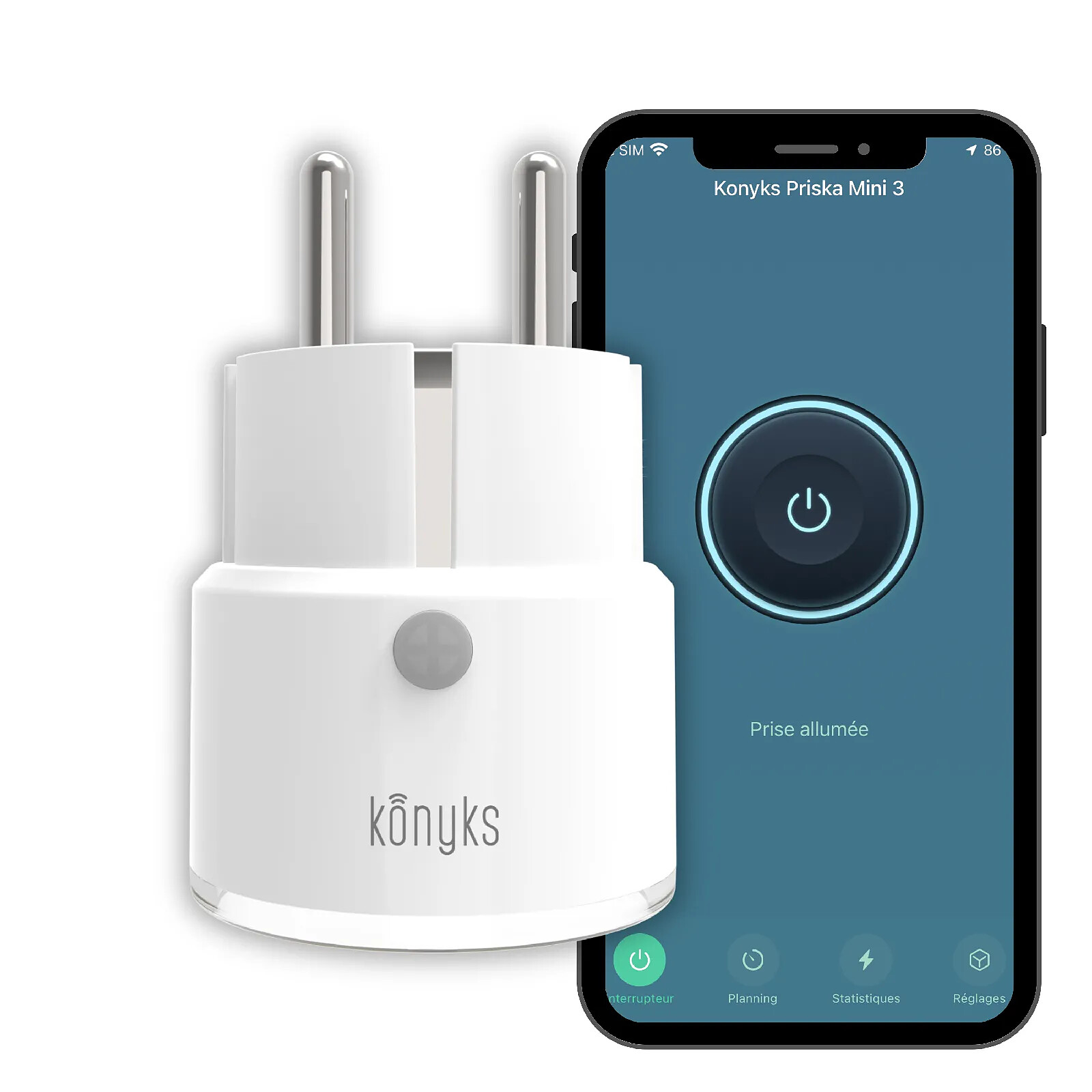 Prise connectée Konyks Priska Mini 3 - WiFi + BT | WhichOne Prise connectée Konyks Priska Mini 3 - WiFi + BT | WhichOne