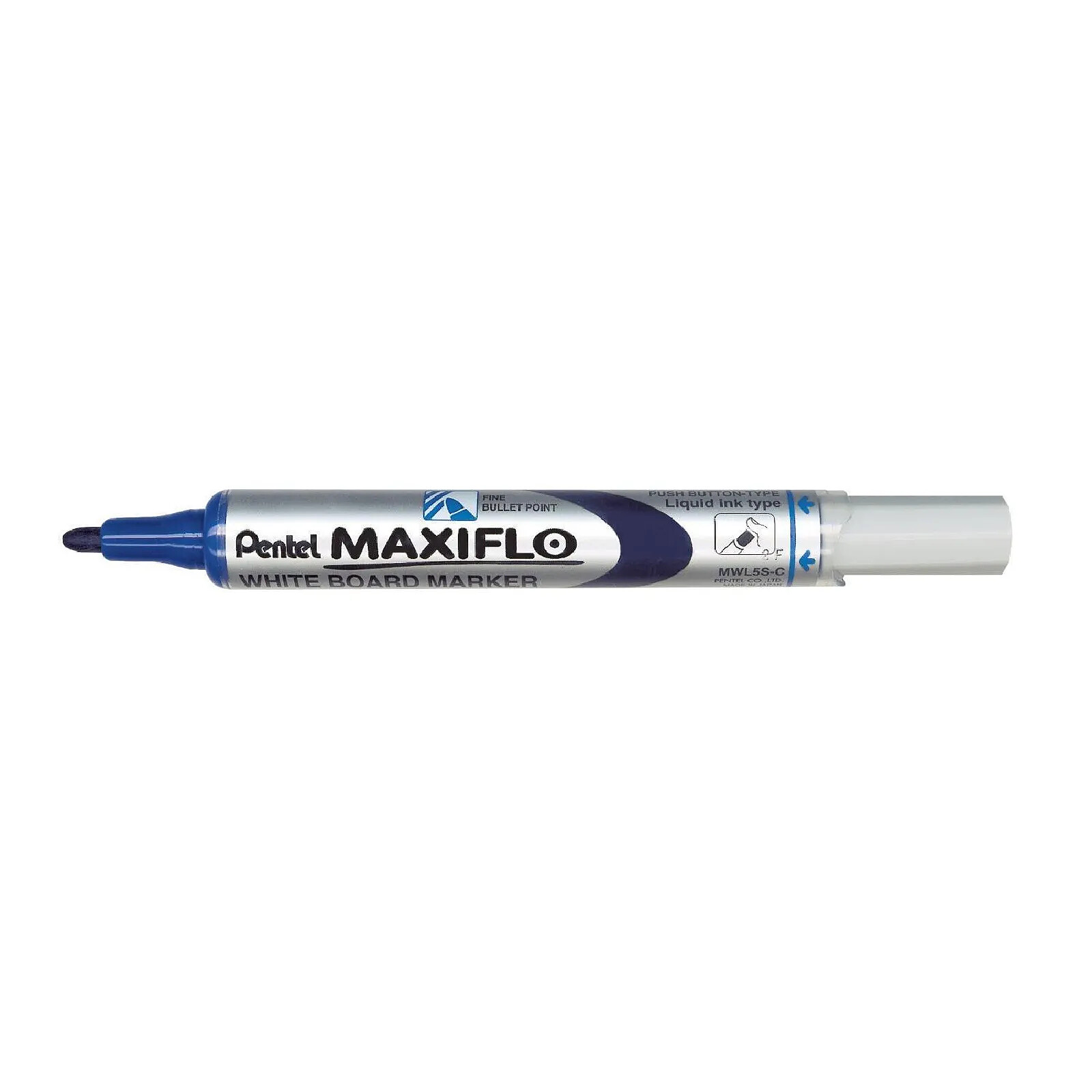 PENTEL Marqueur MAXIFLO MWL5S pour tableau blanc Pointe Ogive Fine Bleu x 12