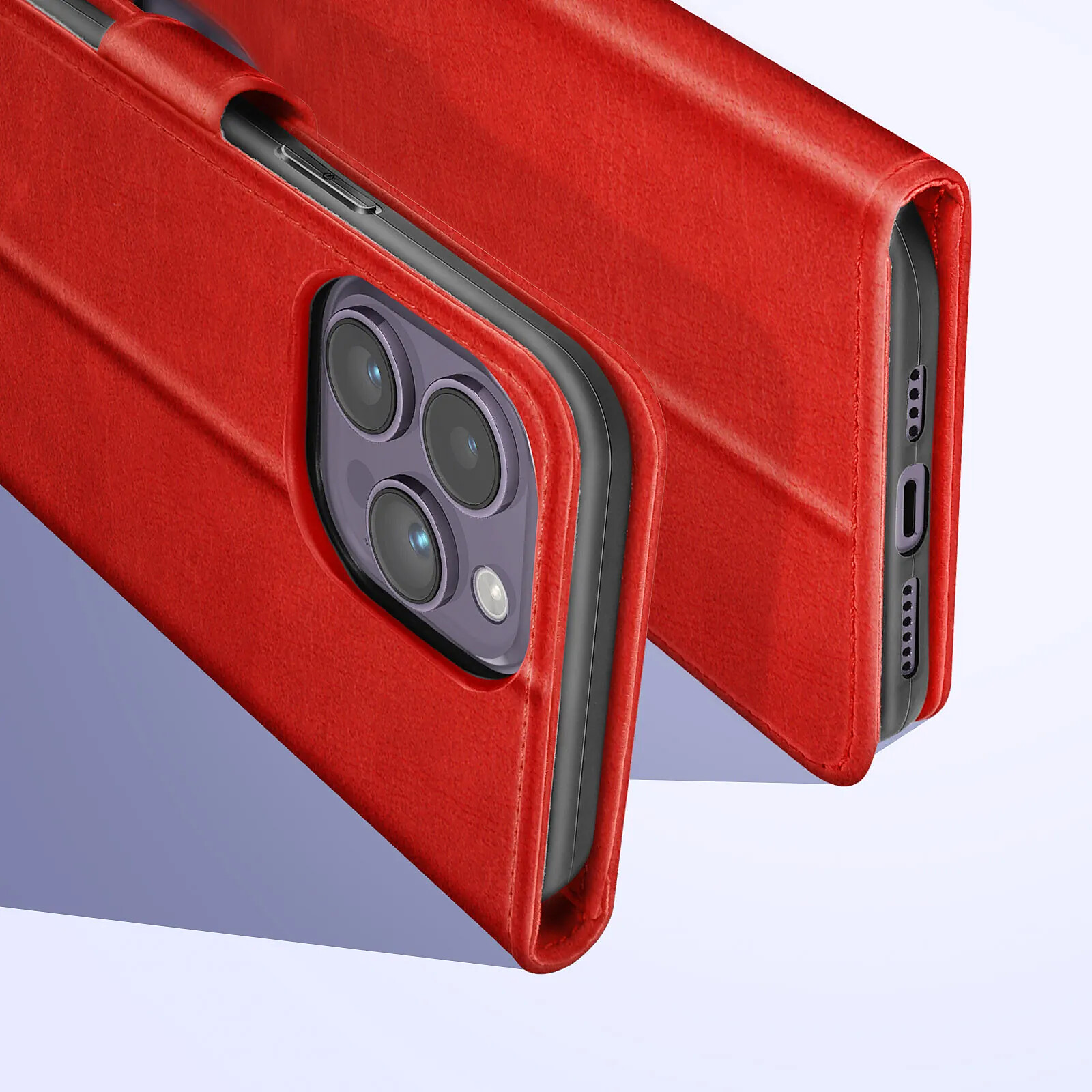 Étui Bookstyle à Rabat Pour Honor X7 - Coque De Protection Souple TPU - Rouge Vif