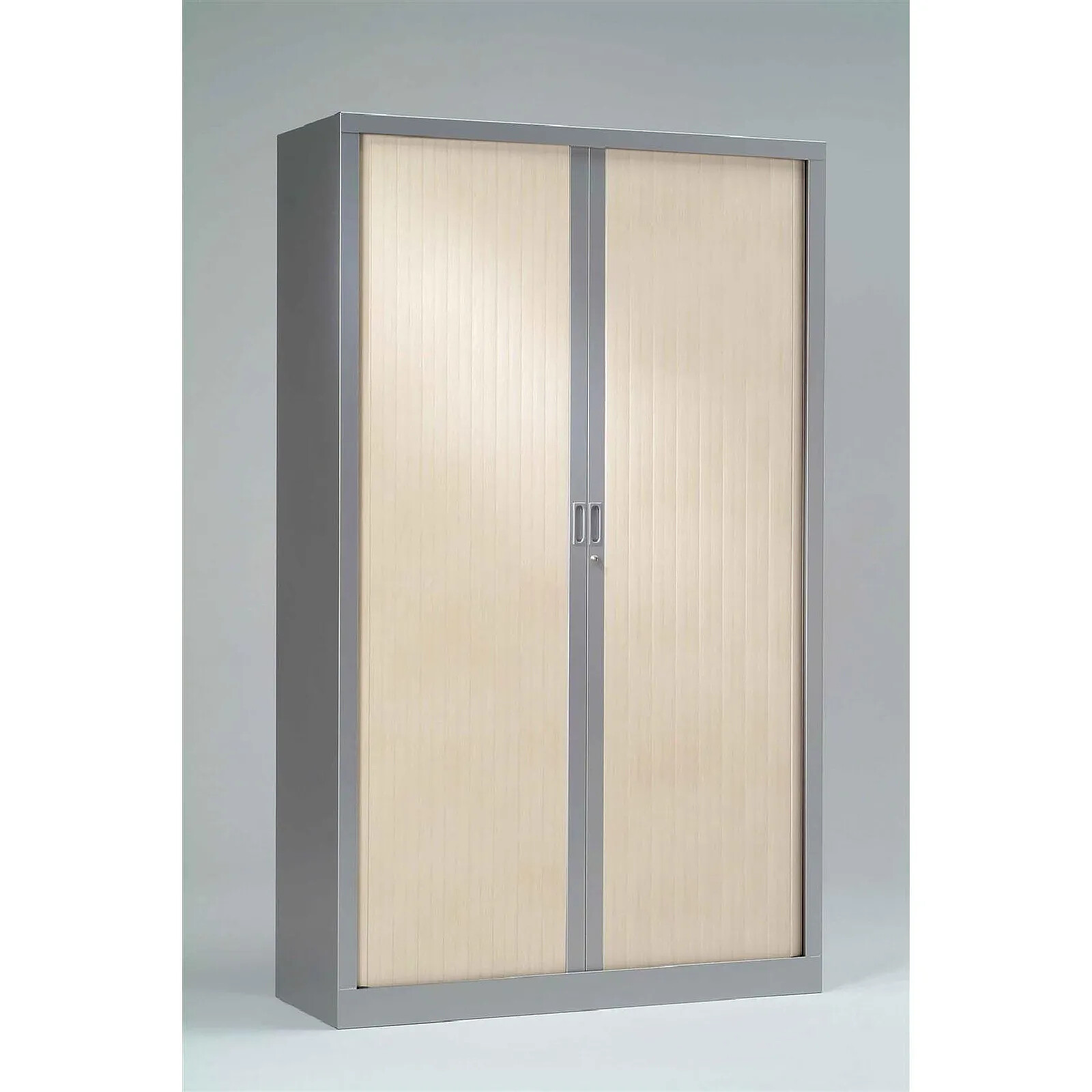 VINCO Armoire Monobloc H100xL100xP43 Cm 2 Tablettes Alu Rideaux Alu - Accessoires Et Ergonomie