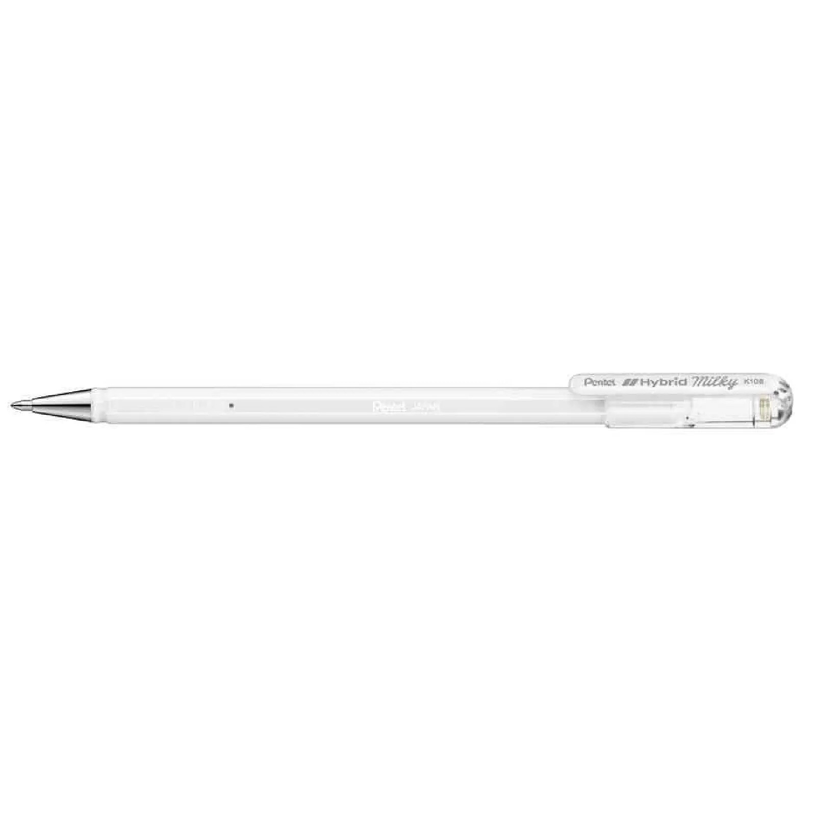 PENTEL Stylo roller à encre gel Hybrid Milky Pastel blanc x 12