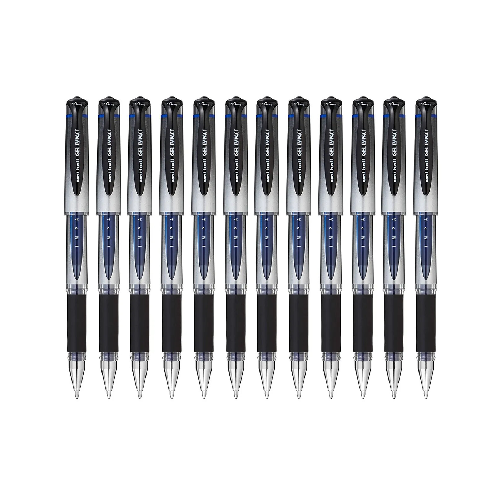 UNI-BALL Roller encre gel Signo Broad UM153C grip pointe large 1mm bleu x 12