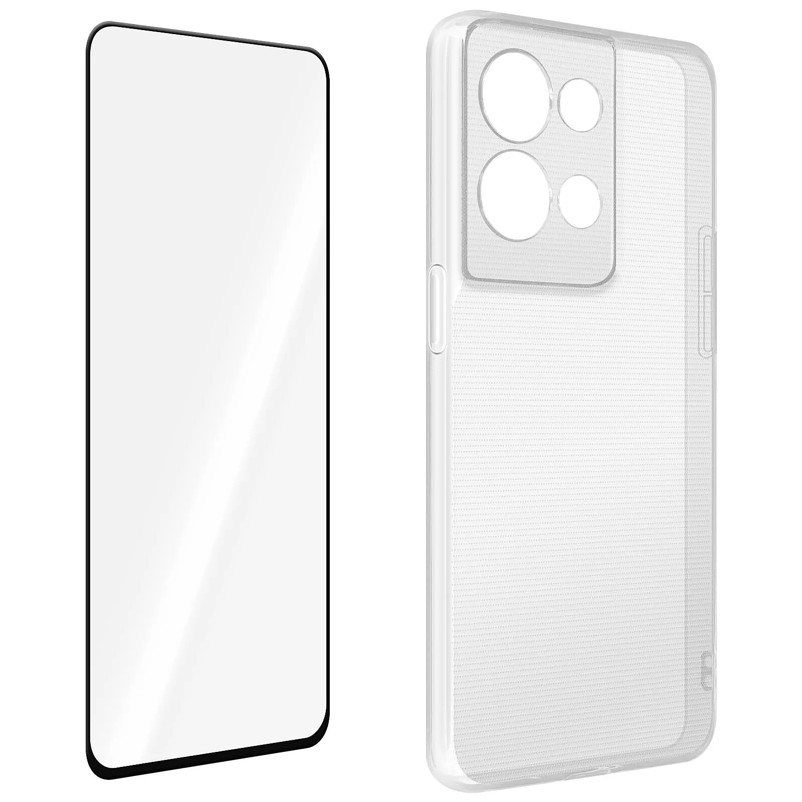 Coque Silicone Fine + Film écran Pour Oppo Reno 4 Z 5G - Noir - Protection Complète