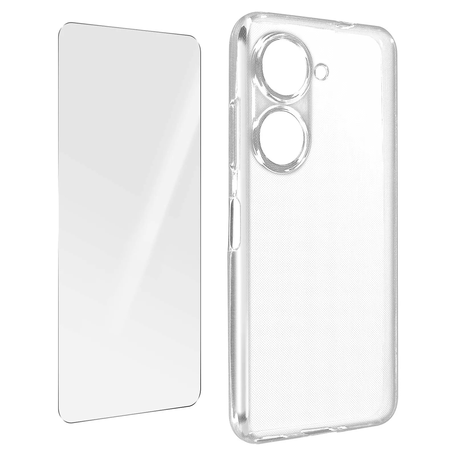Avizar Coque pour Asus Zenfone 10 et Zenfone 9 et Film Verre Trempé 9H