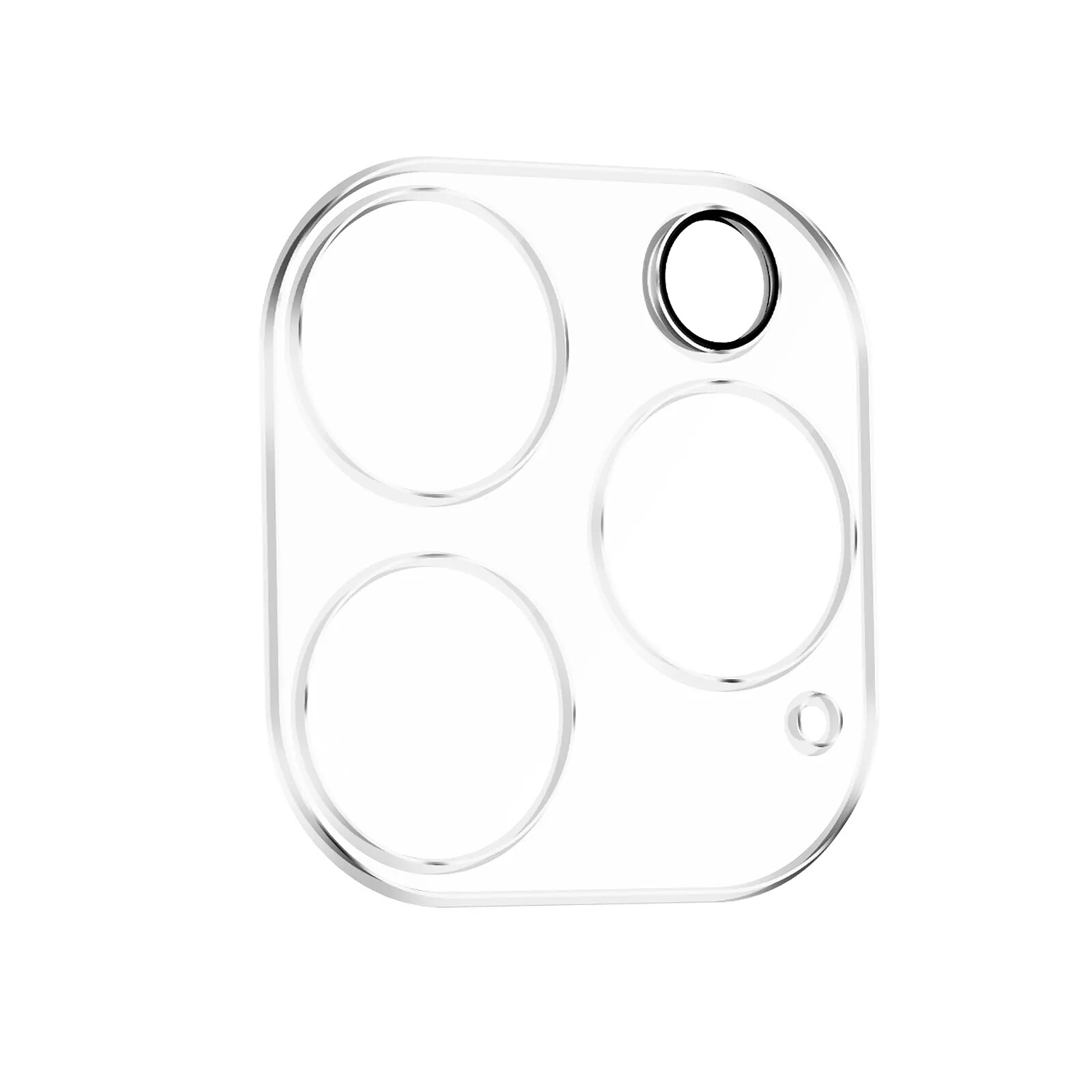 Protection Verre Trempé Pour Caméra IPhone 14 Pro / Pro Max - Contour Pailleté Argent - Avizar