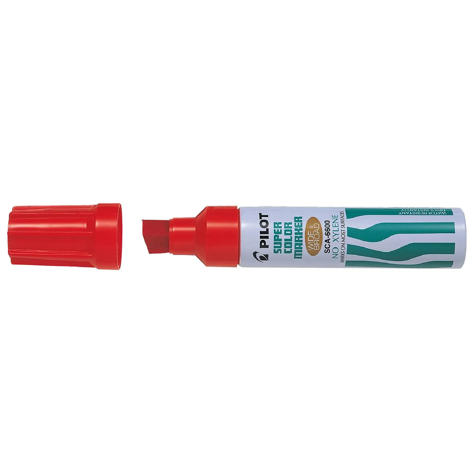 PILOT Marqueur Permanent SCA-6600 Corps Métal Pointe Biseau Extra large Rouge x 12