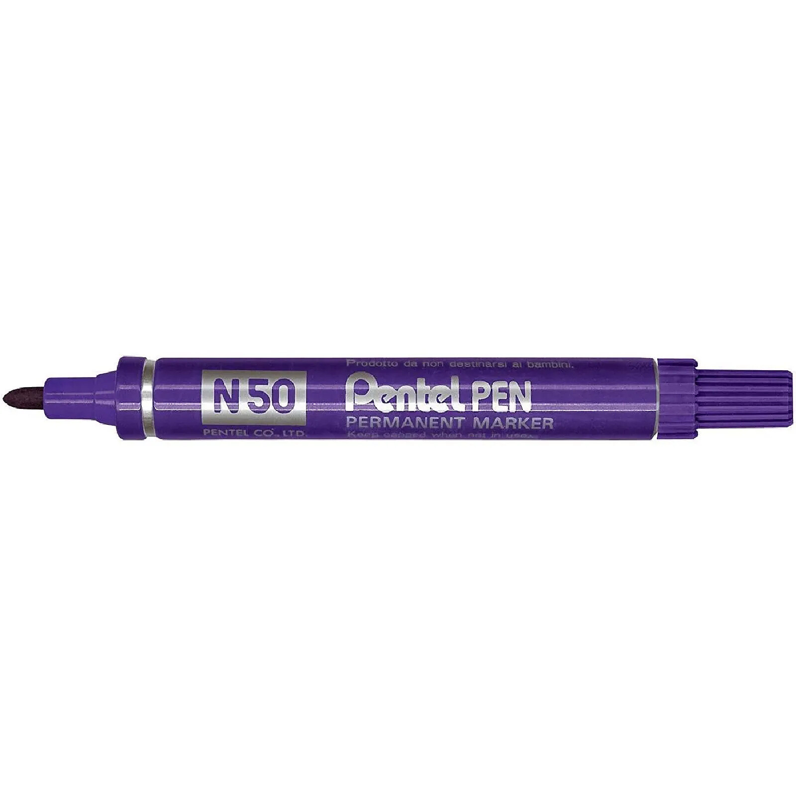 PENTEL Marqueur Permanent N50 Corps Aluminium Pointe ogive 2 mm Violet x 12