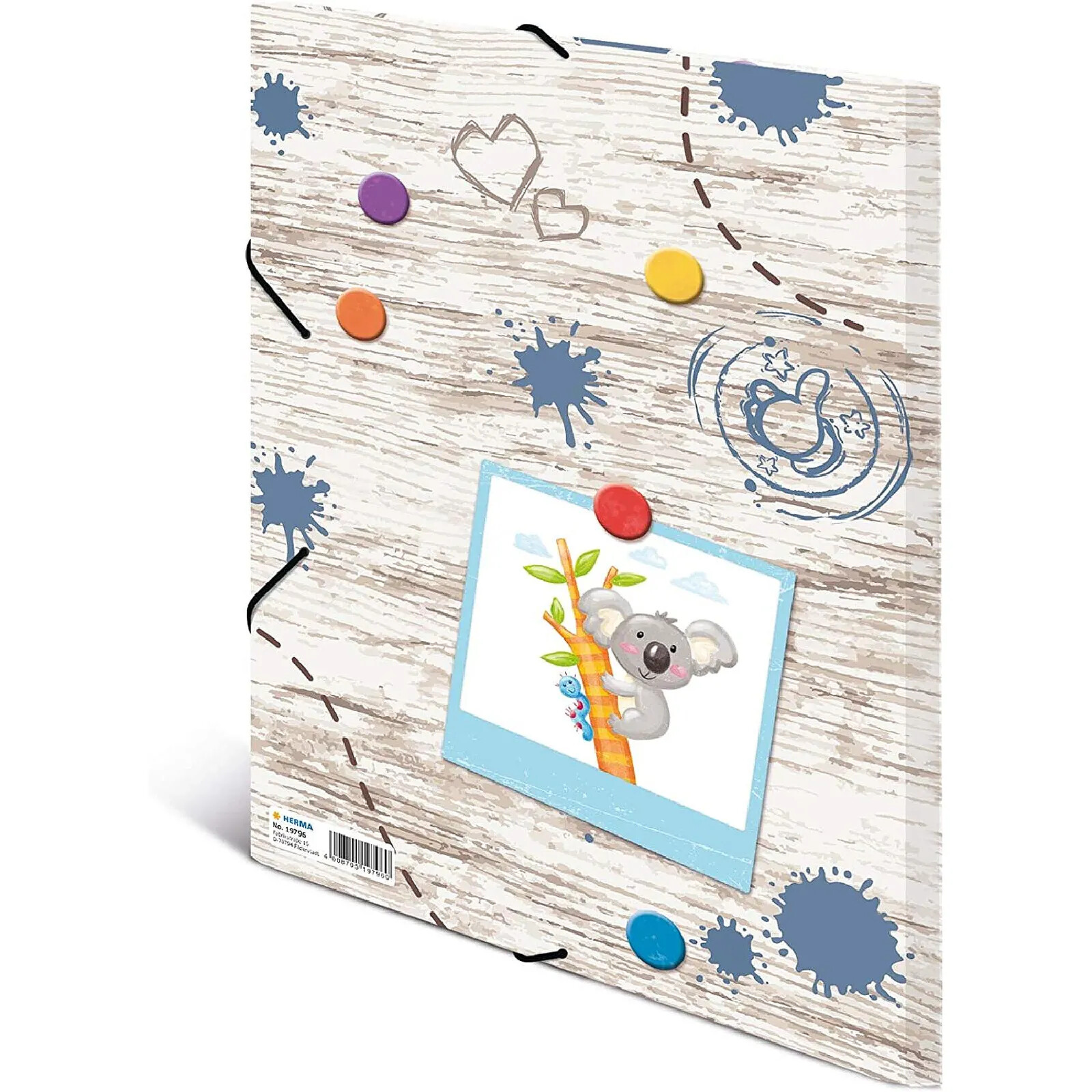 HERMA 19785 Classeur DIN A4 En Carton Solide Avec Rabats Intérieurs Imprimés, Dossier élastique