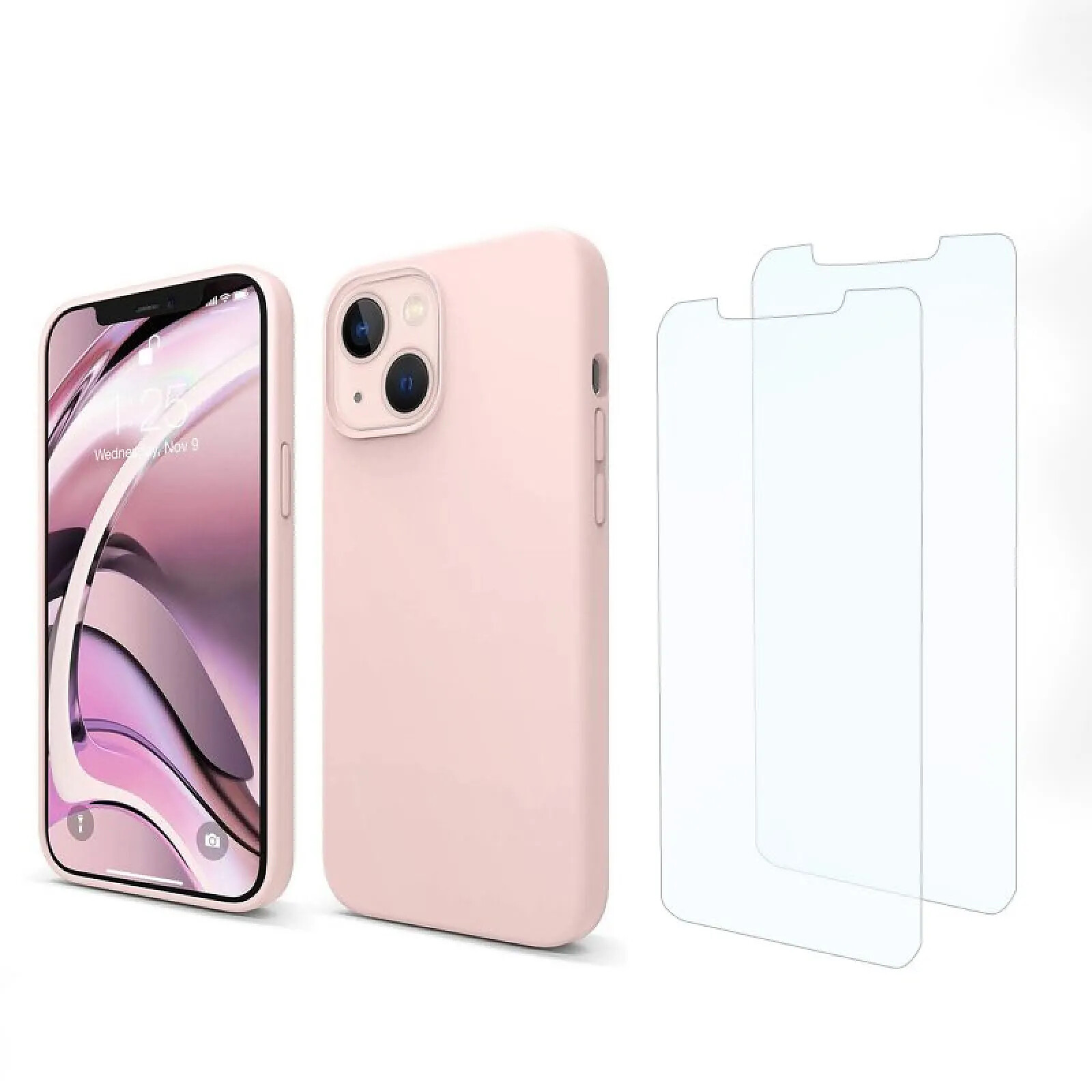 Coque Silicone Rose + 2 Verres Trempes Pour Samsung Galaxy A14 4G / 5G Little Boutik© - Samsung Serie S/A14 4G / 5G - little-boutik
