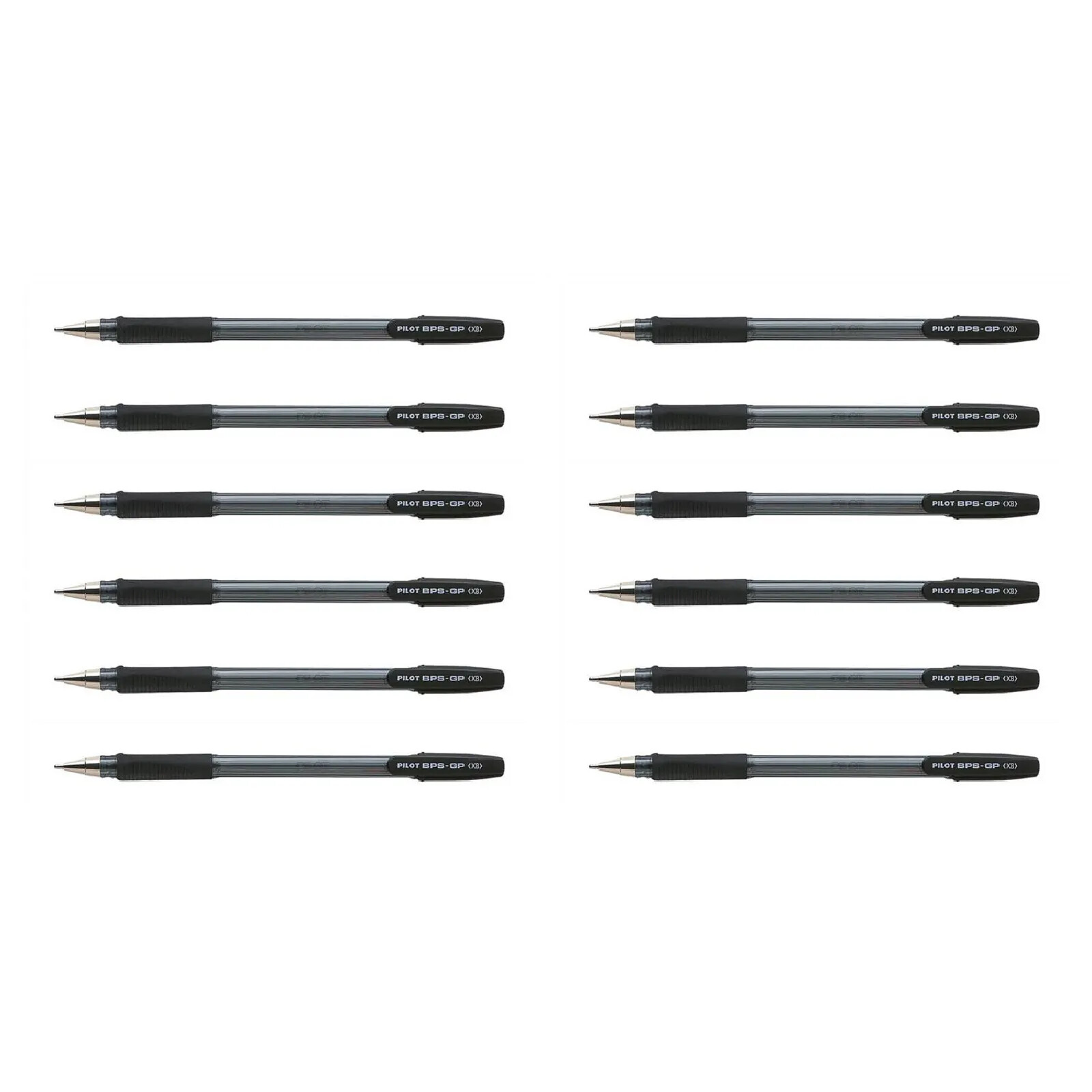 Lot De 6 Stylos à Bille PILOT Grip - Pointe Extra Large 0.3mm - Encre Noire Intense - Prise En Main Confortable