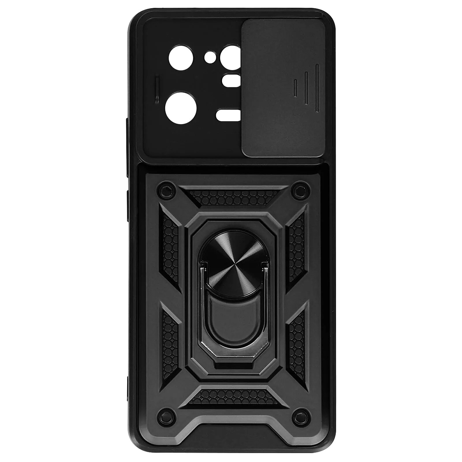 Coque Avizar Pour Xiaomi 14 - Support Bague, Coulissante, Antichoc, Couleur Gris, Neuve