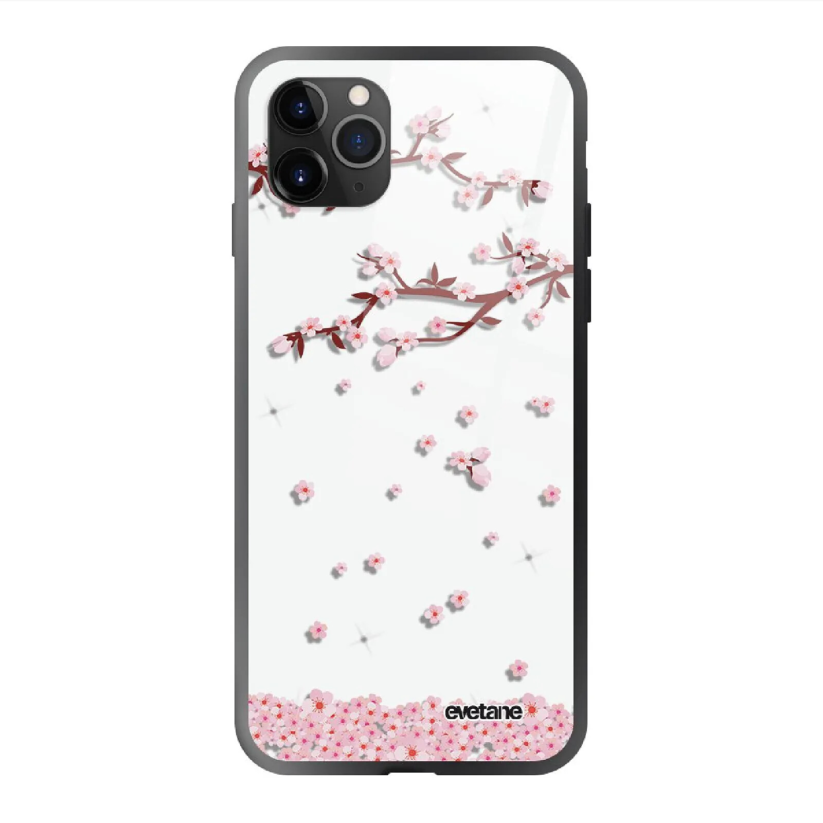 Evetane Coque en verre trempé iPhone 11 Pro Max Chute De Fleurs .