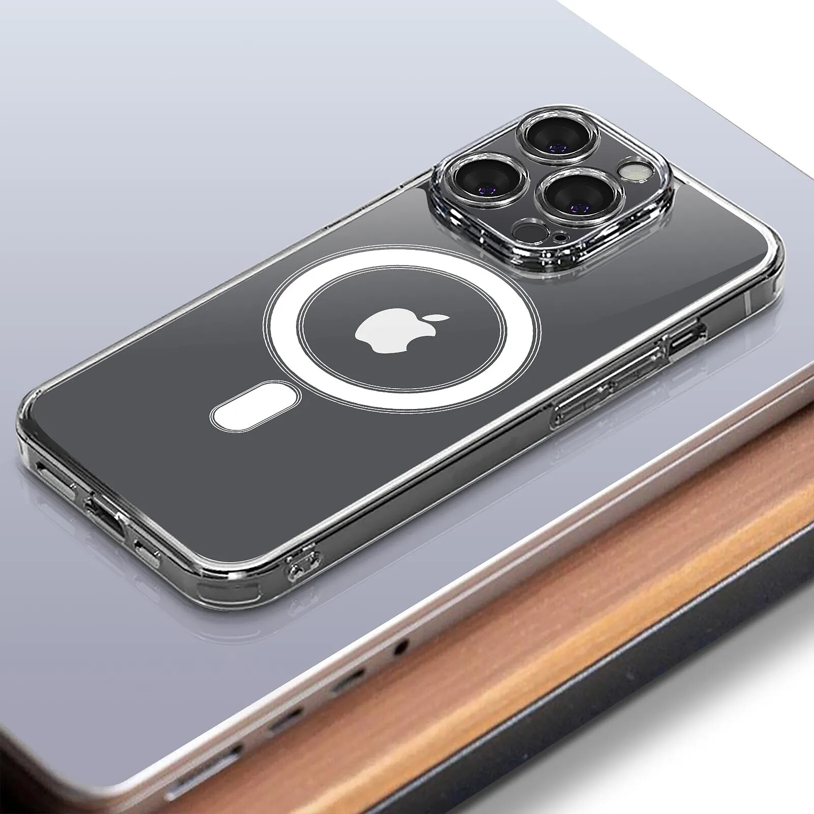 JETech Coque Magnétique pour iPhone 14 6,1 Pouces Compatible avec MagSafe Recharge sans Fil, Étui Housse de Téléphone Antichoc, Dos Transparente Anti- Rayures (Or Rose