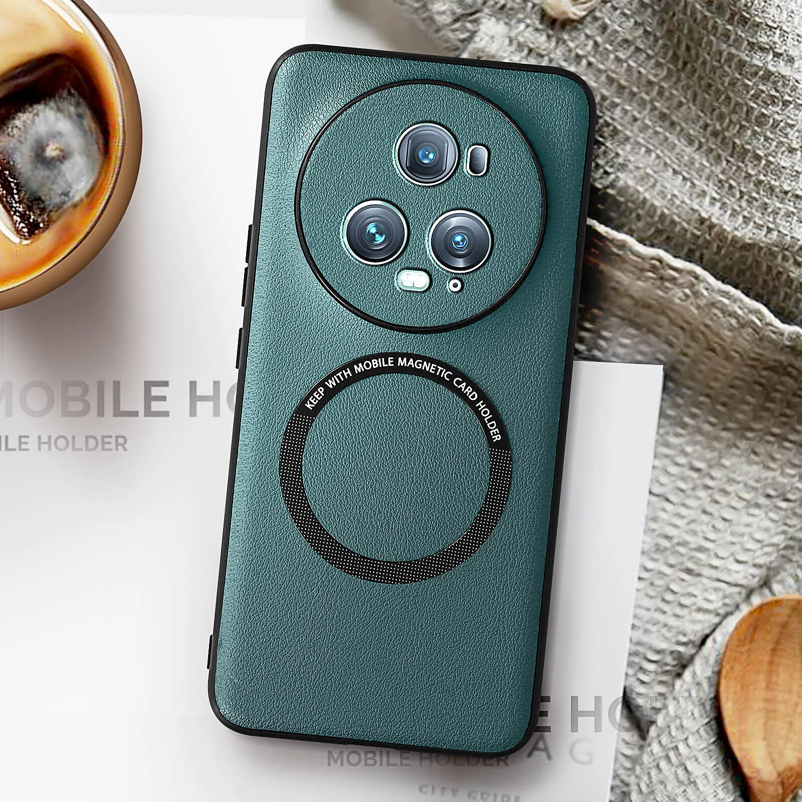 Coque pour Honor Magic 7 Pro Bague Magnétique Avizar Bleu