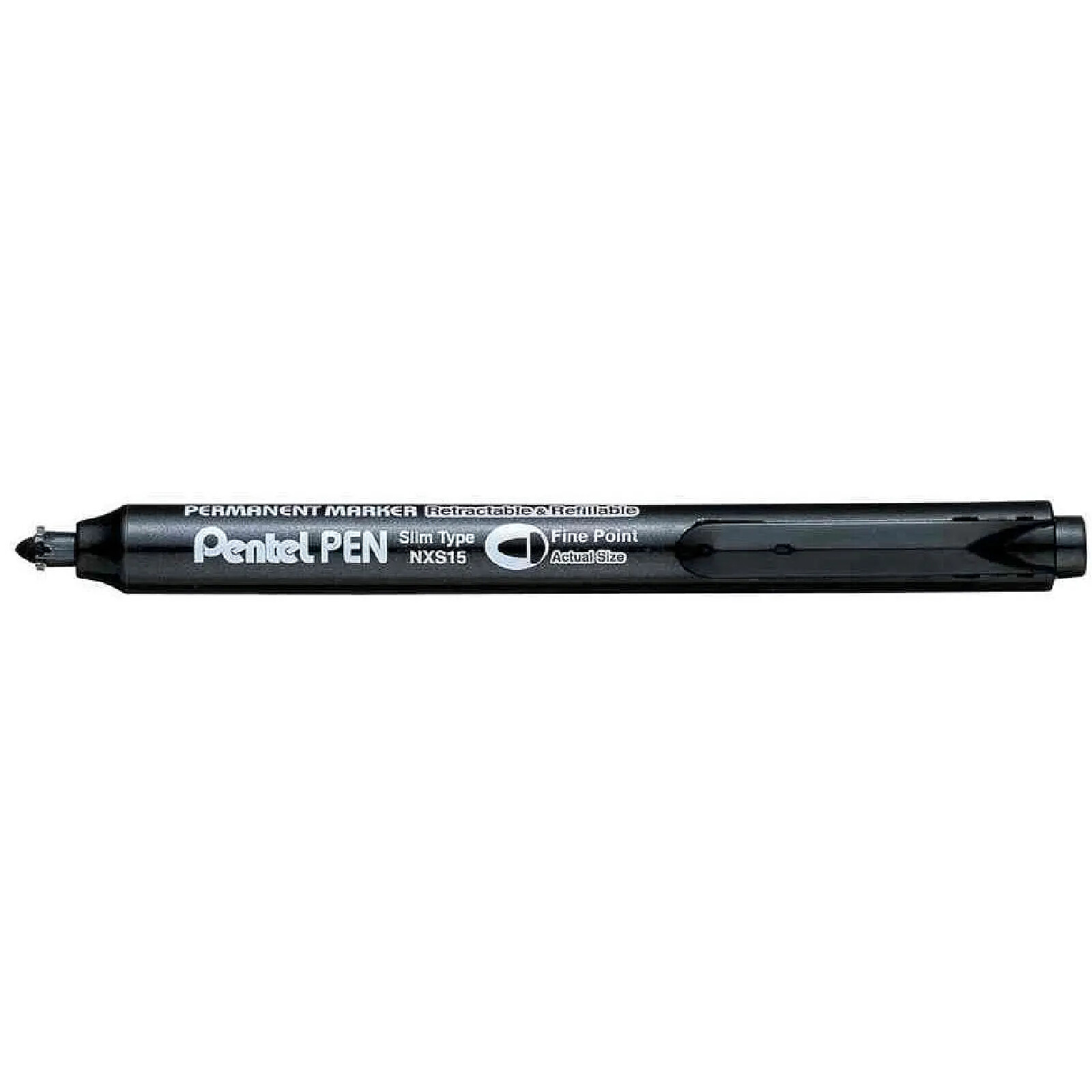 PENTEL Marqueur permanent NXS15 Rétractable pointe Ogive Fine Noir x 12