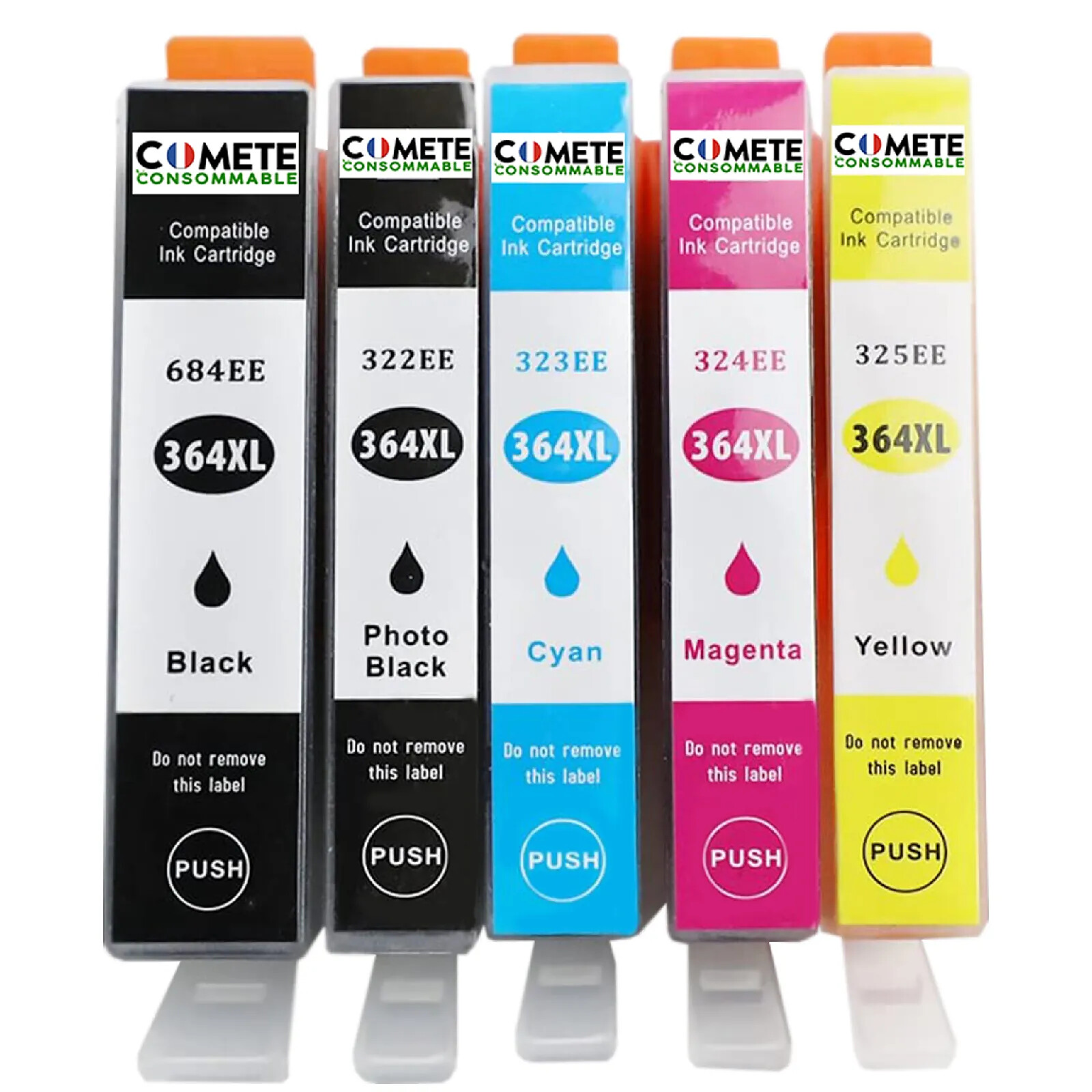 Lot De 4 Cartouches D'encre Compatibles HP 364 XL - Cyan - Pour Imprimantes Photosmart