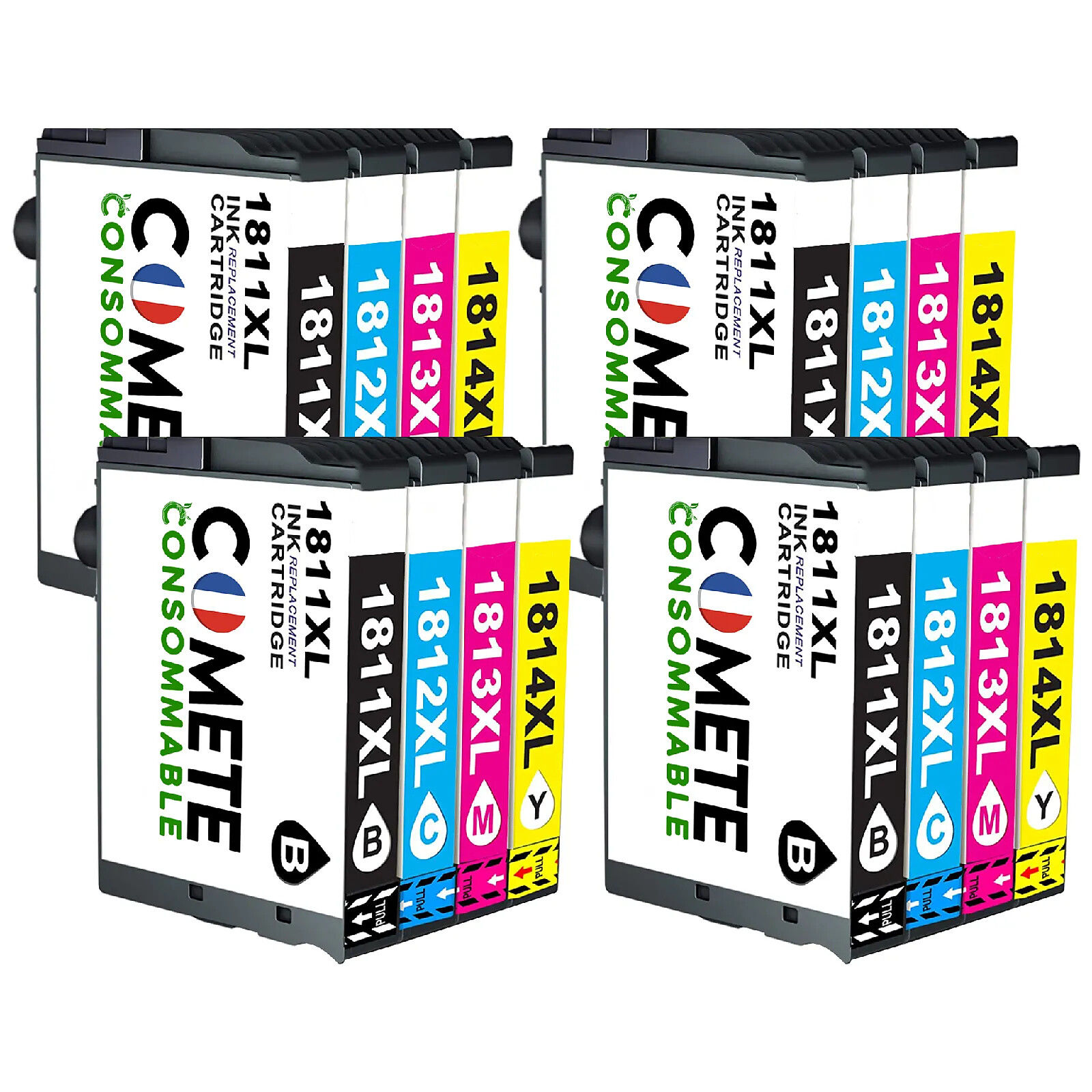 Cartouches Compatibles Pour Imprimante Epson XP-405/XP-405WH, Modèle 18XL/T18XL - Neuf, Multicouleur