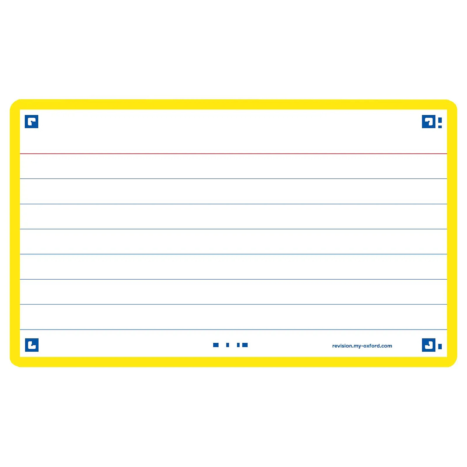 Fiches Bristol Flashcards OXFORD - 32 Cartes A7 Lignées Jaunes