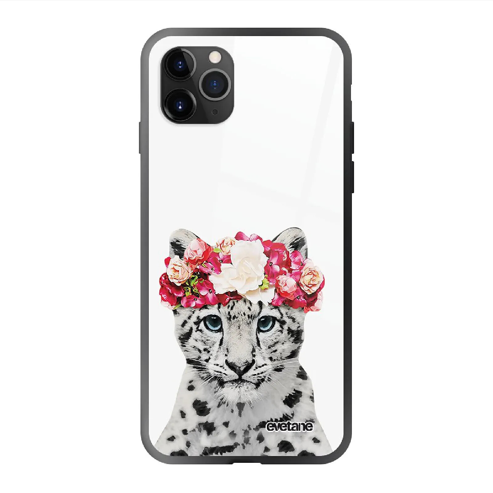 Evetane Coque en verre trempé iPhone 11 Pro Max Leopard Couronne .