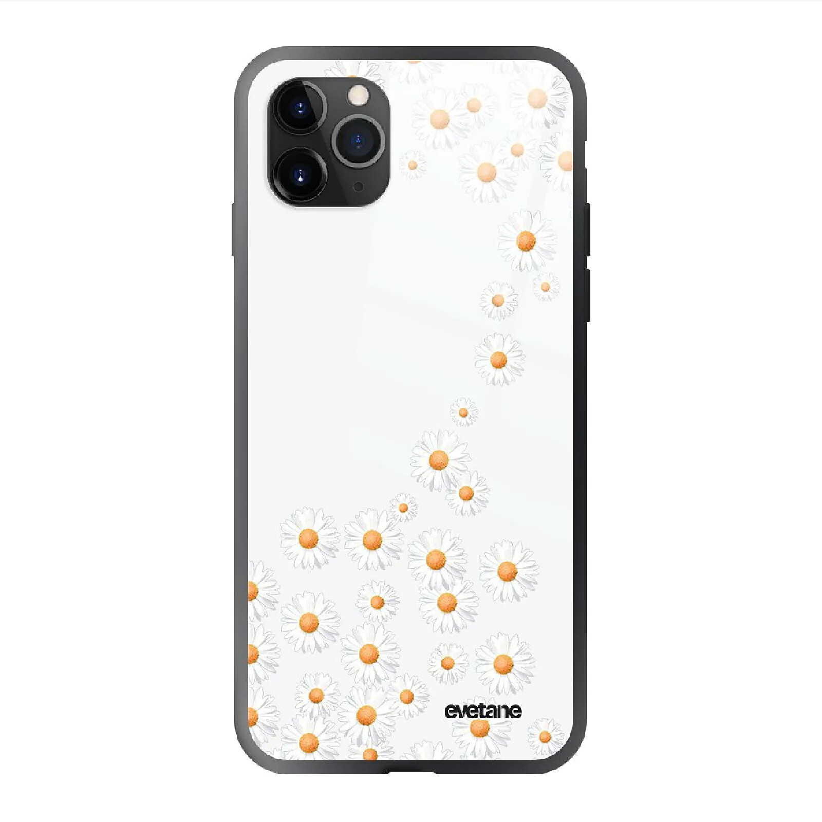 Coque EVETANE Verre iPhone 11 Pro Marguerite