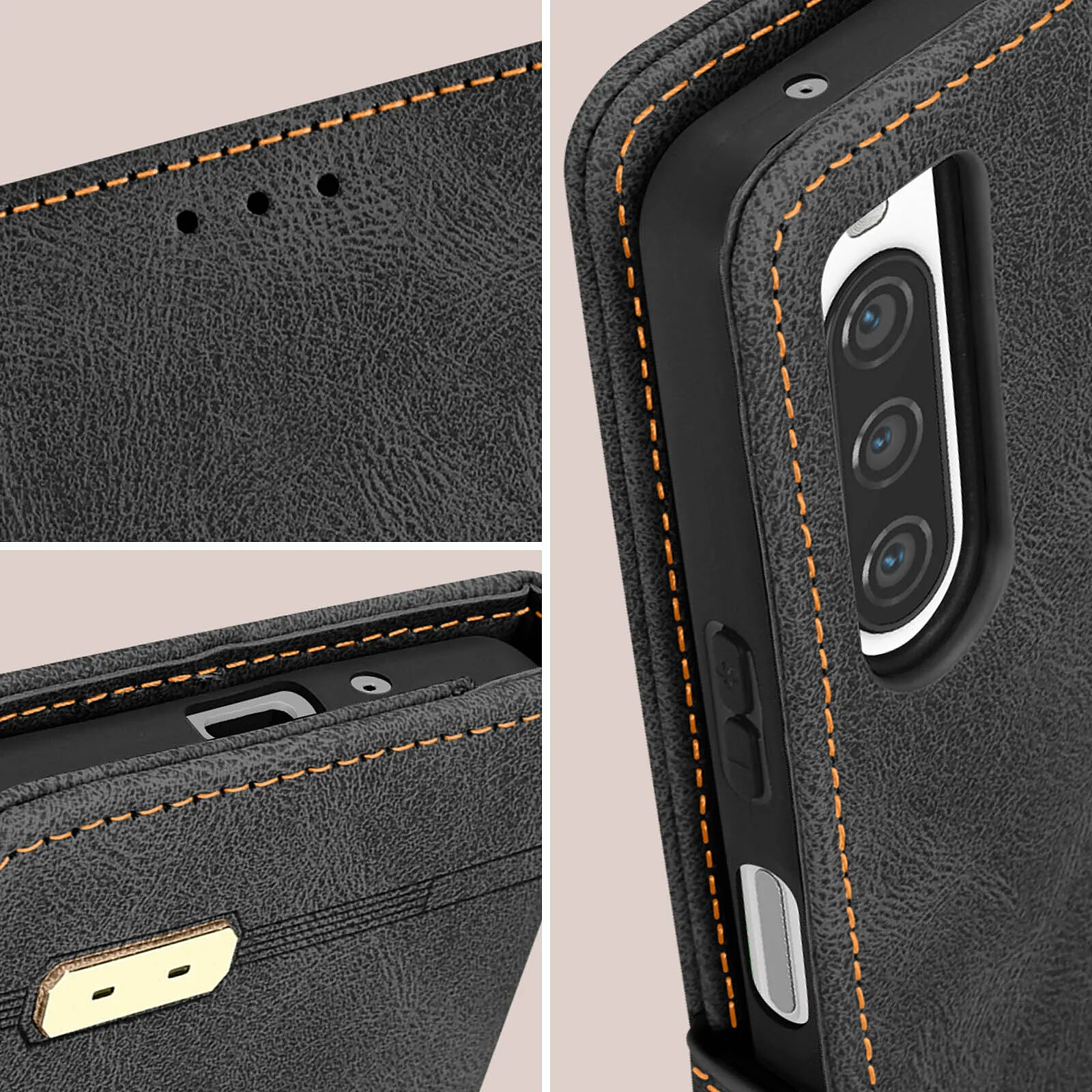 Étui Portefeuille Cuir + Verre Trempé Pour Sony Xperia 10 IV 5G - Neuf Multiple Couleurs
