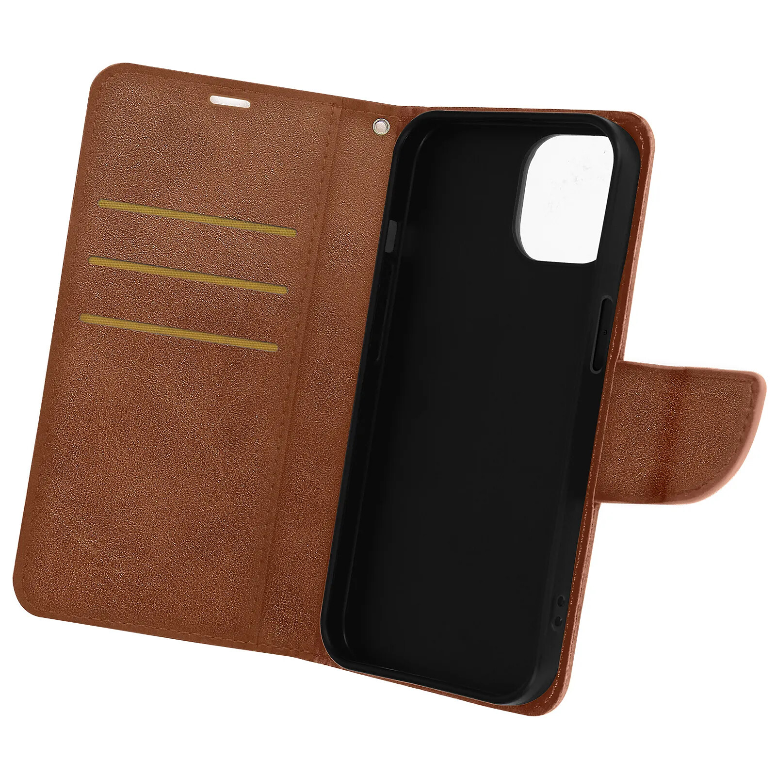 Étui Portefeuille Pailleté Disco Noir Pour IPhone 15 - Marque Avizar, Neuf Sous Emballage