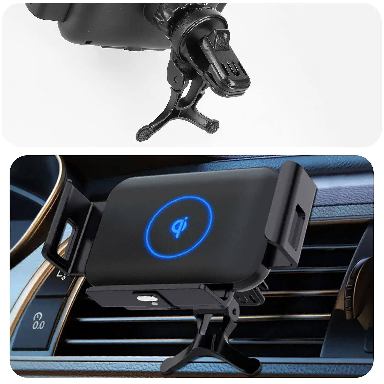 QILIVE Support De Téléphone 2 En 1 Pour Voiture Grille Aération Ou Ventouse Pas Cher