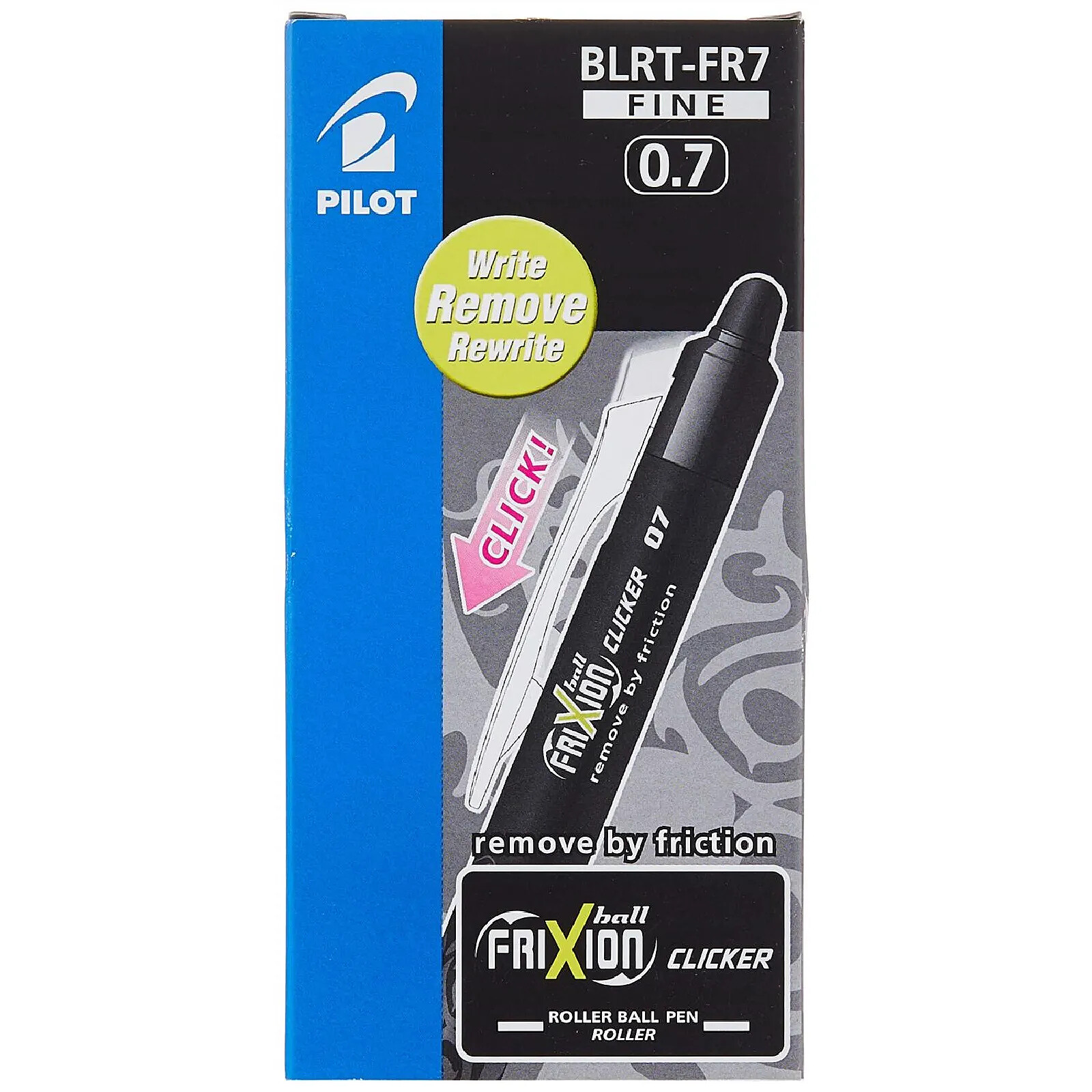 Lot de 5 stylos FriXion Ball Clicker pointe moyenne 0.7mm bleu et noir Pilot - Beaux-Arts et Loisirs créatifs