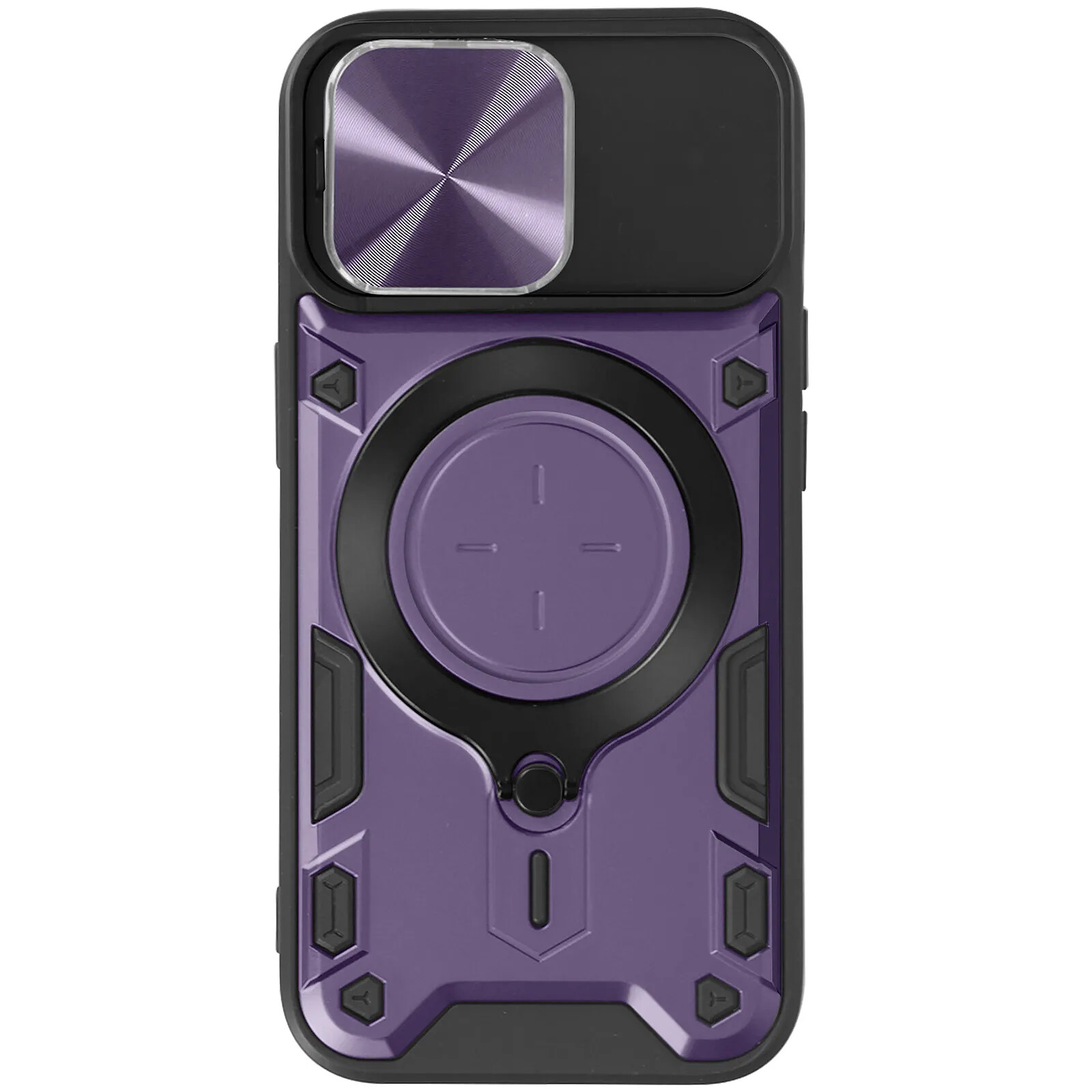 Avizar Coque pour iPhone 15 Pro Max Bague Métallique Bi-matière Antichoc