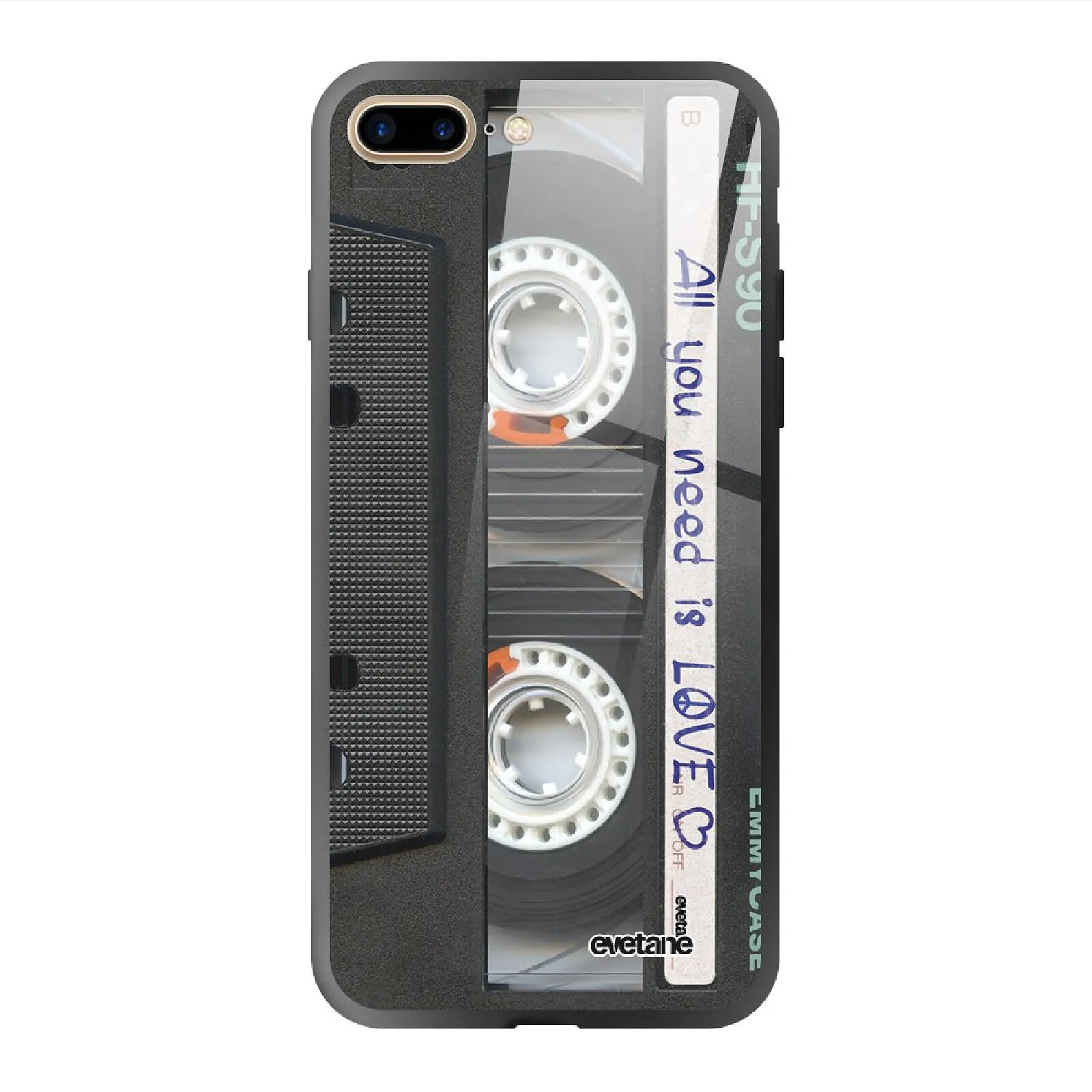 Evetane Coque iPhone 7 Plus/ 8 Plus Coque Soft Touch Glossy Cassette Design