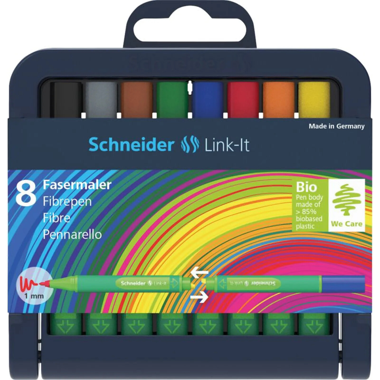 Lot De 8 Stylos De Couleur Pointe Fine - Encre Multicolore Lisse - Calligraphie Dessin - Avec Étui