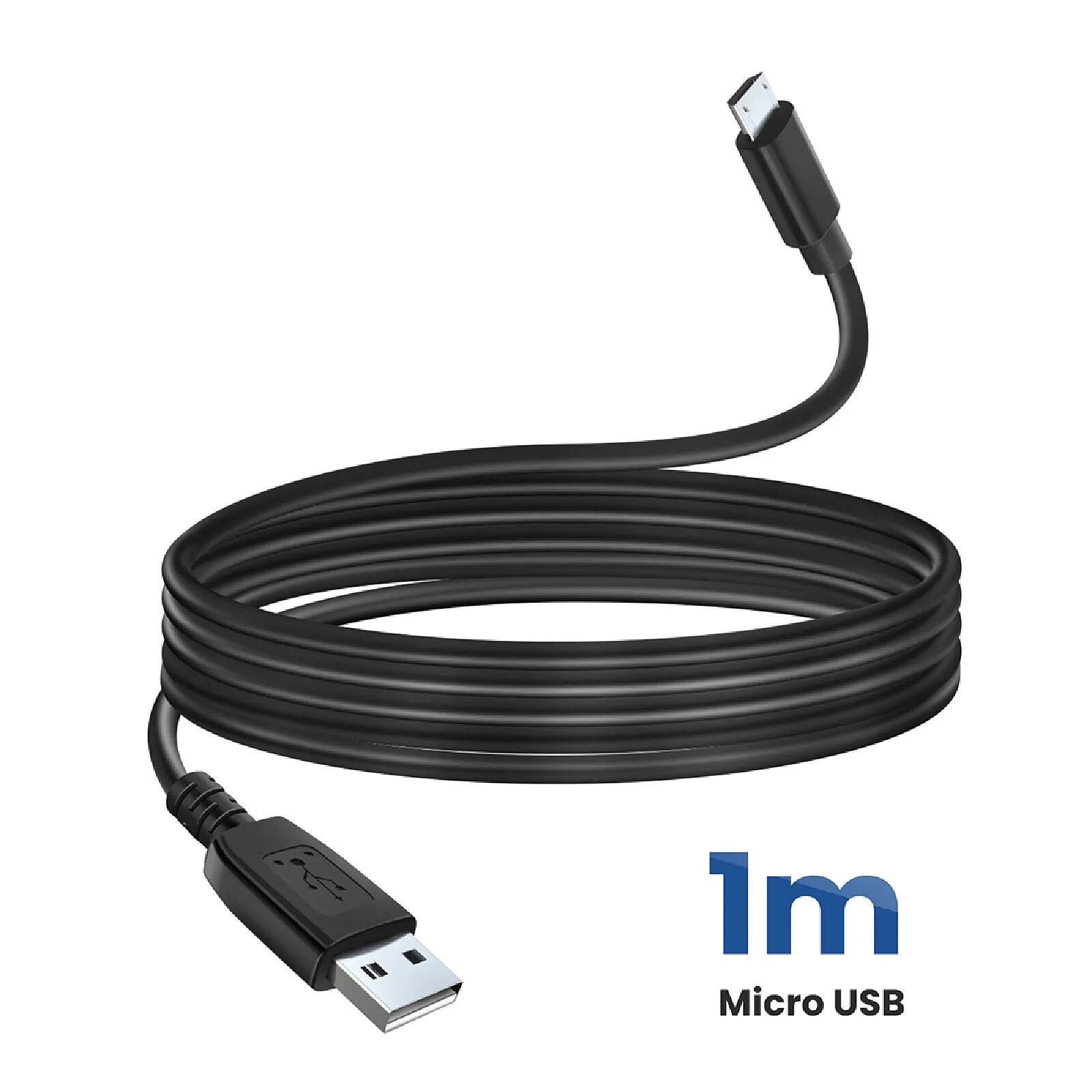 Chargeur USB / Micro-USB Noir 1m - Universel Pour Téléphone, Appareils