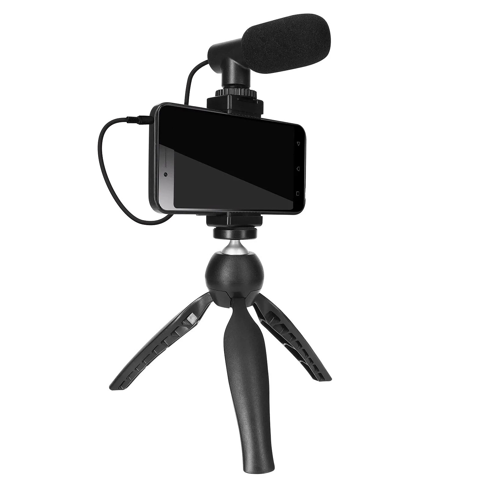 Kit Stream Et Vlog Pour Smartphone - Trépied Stable + Micro Puluz - Noir - Neuf