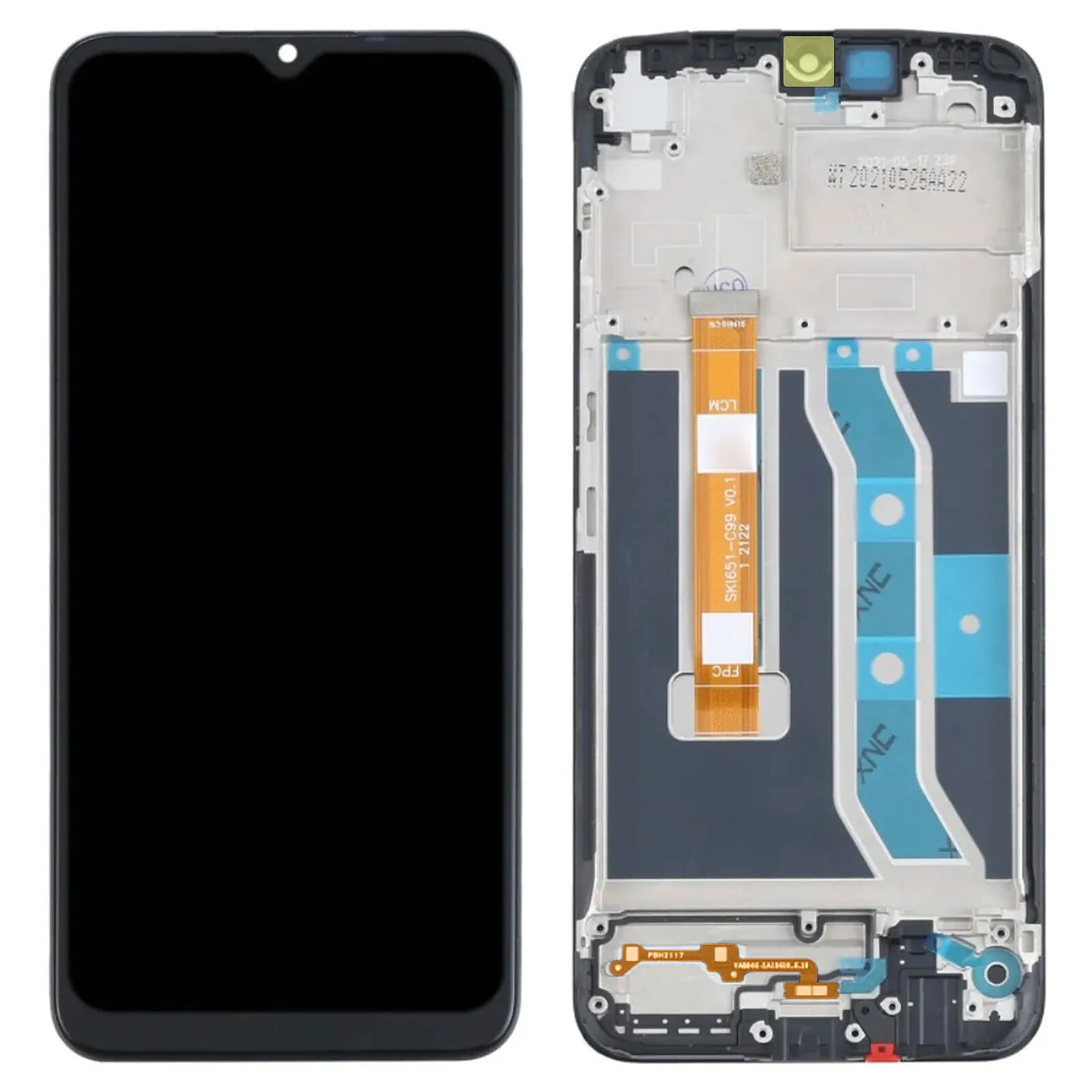 Clappio Bloc Complet pour Realme C25Y Écran LCD Vitre Tactile Compatible