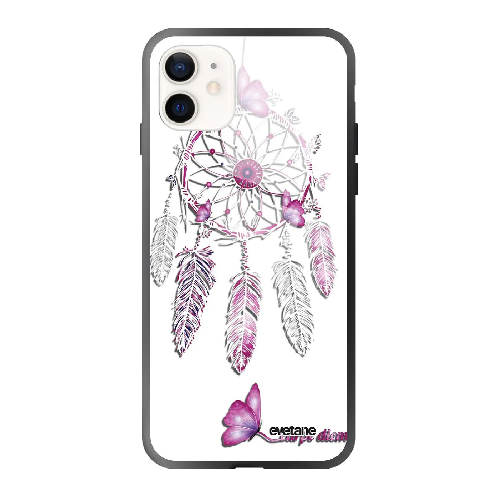 Evetane Coque iPhone 12 Mini Coque Soft Touch Glossy Carpe diem Design