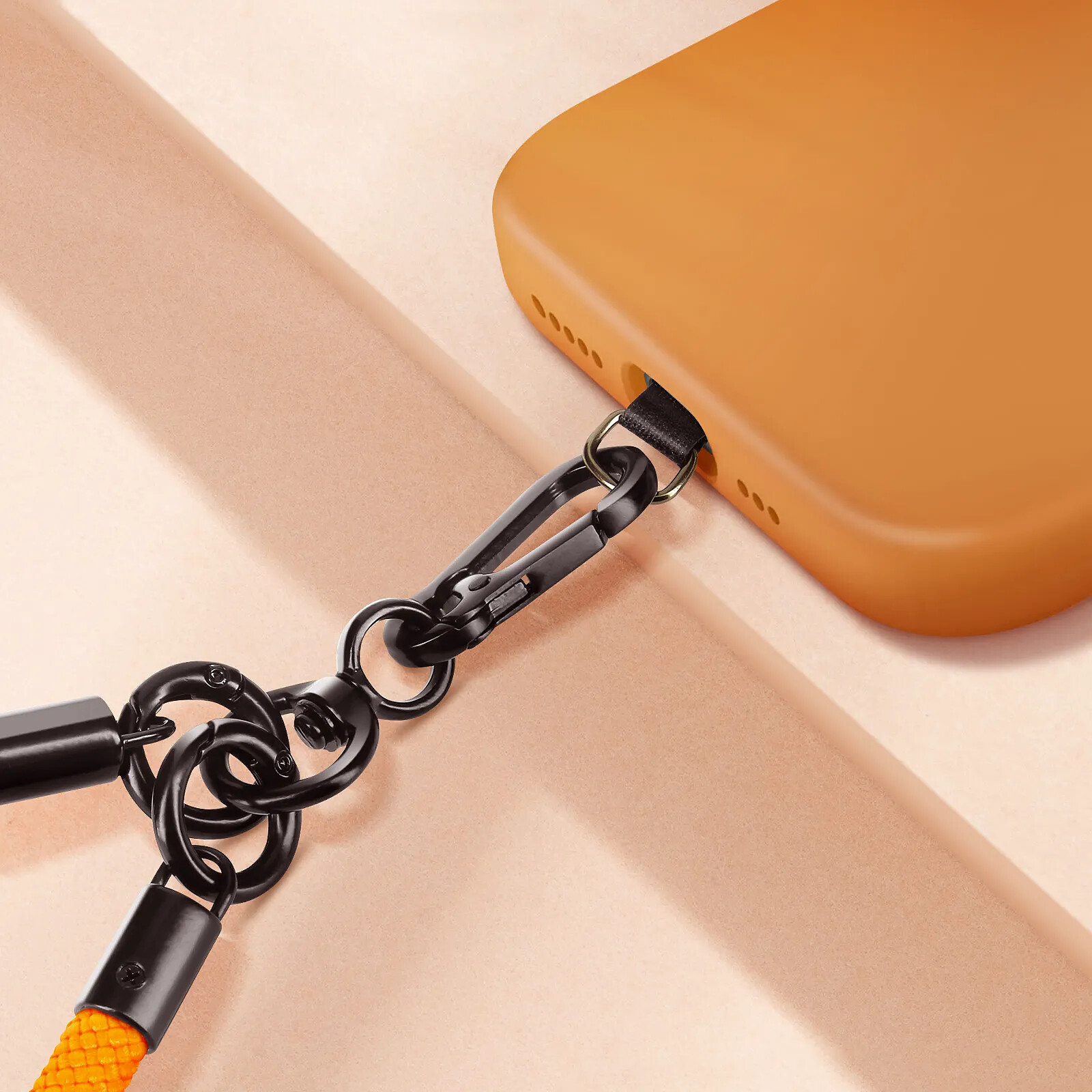 Cordon De Téléphone Universel En Nylon Orange - Sangle De Sécurité Pour Portable, Neuf Sous Emballage