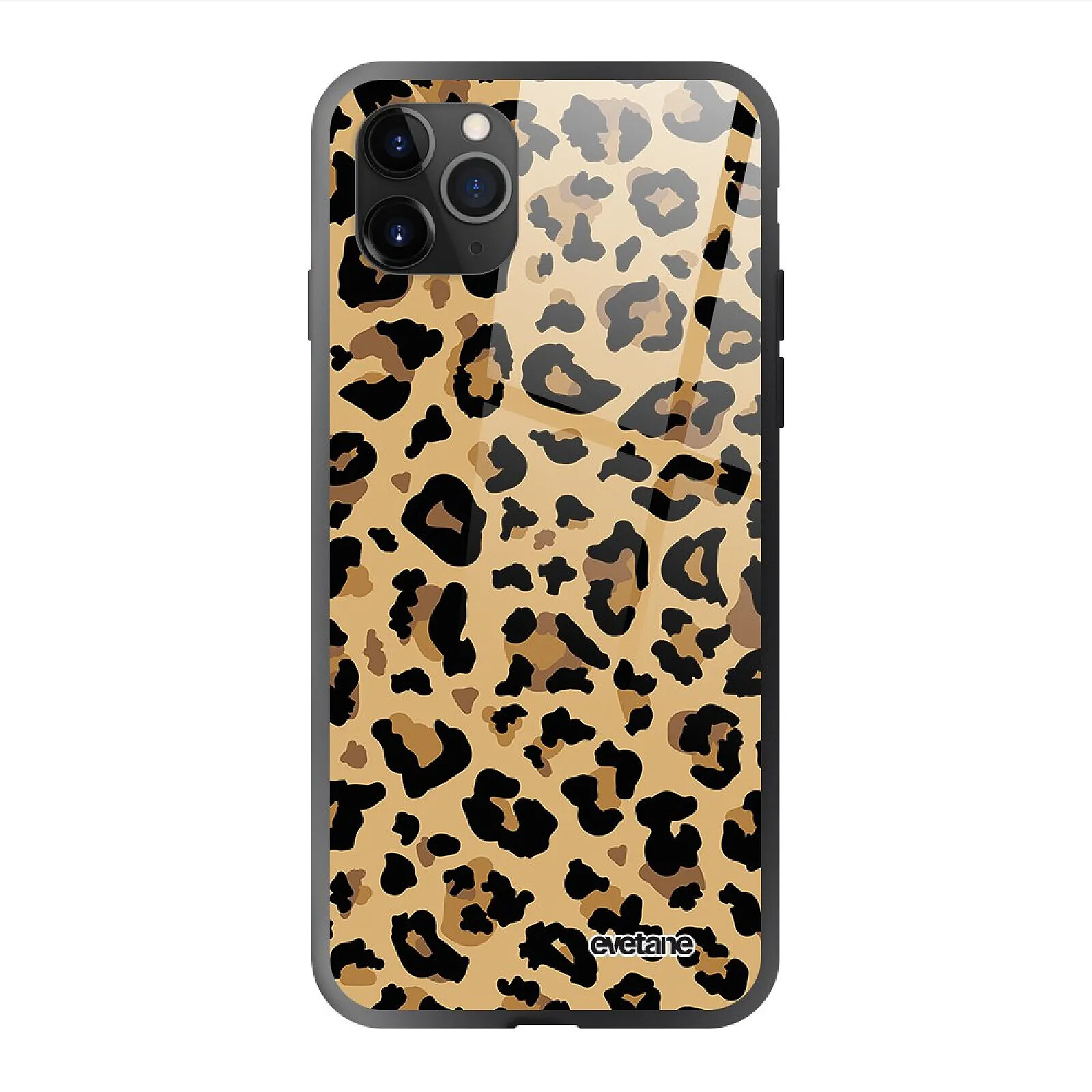 Evetane Coque en verre trempé iPhone 11 Pro Léopard Beige .